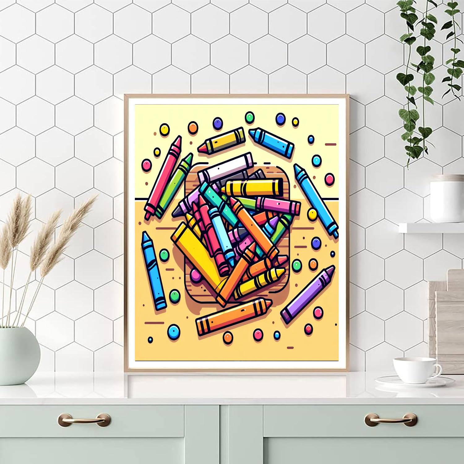 Colorful Crayons Number Painting