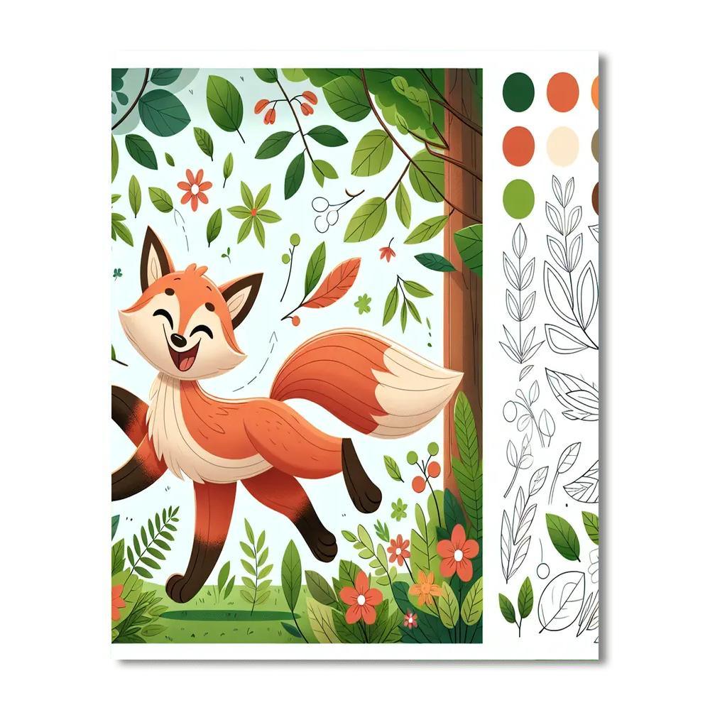 Fanciful Fox's Forest Fiesta Paint By Numbers