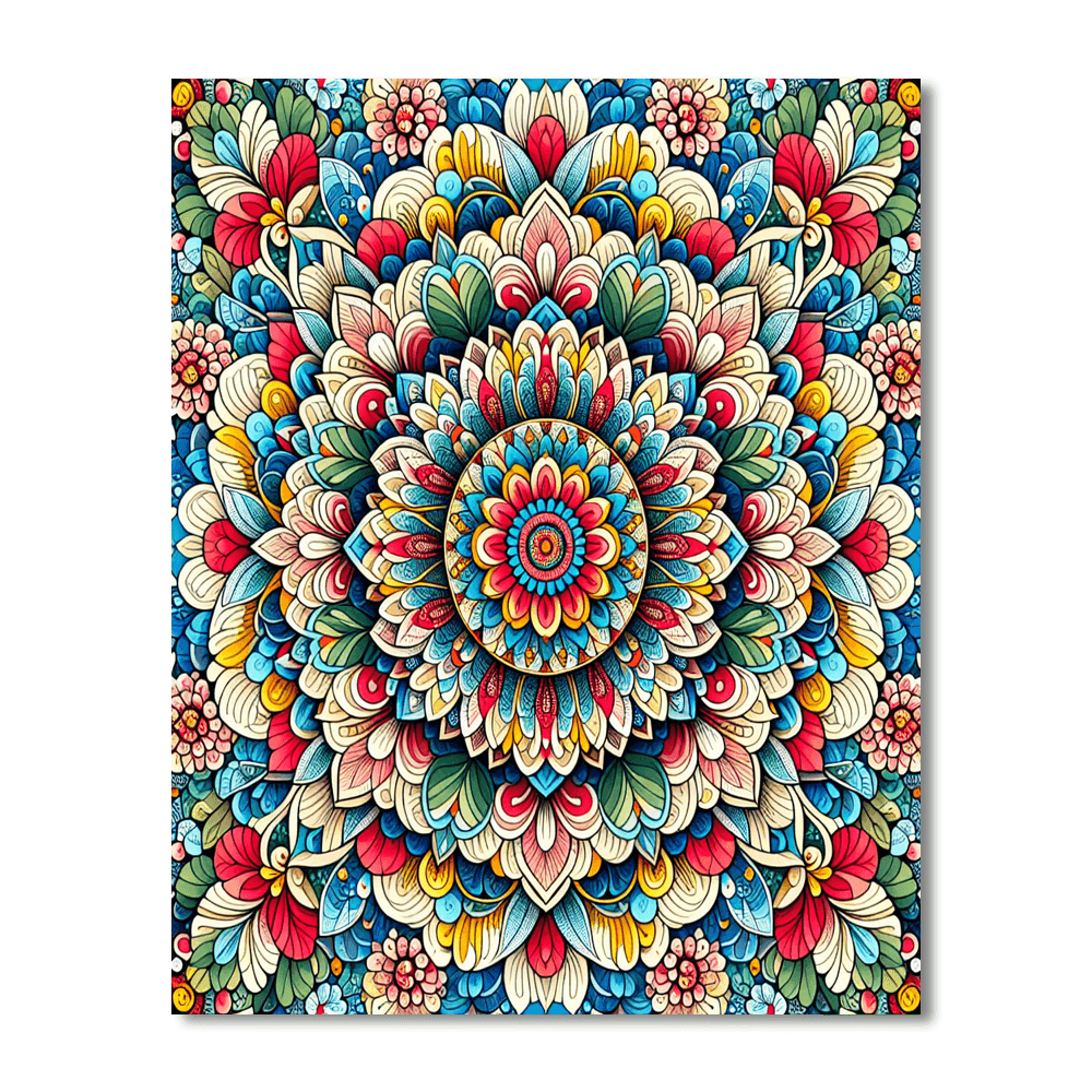 Ethereal Flower Mandala Paint By Numbers Art