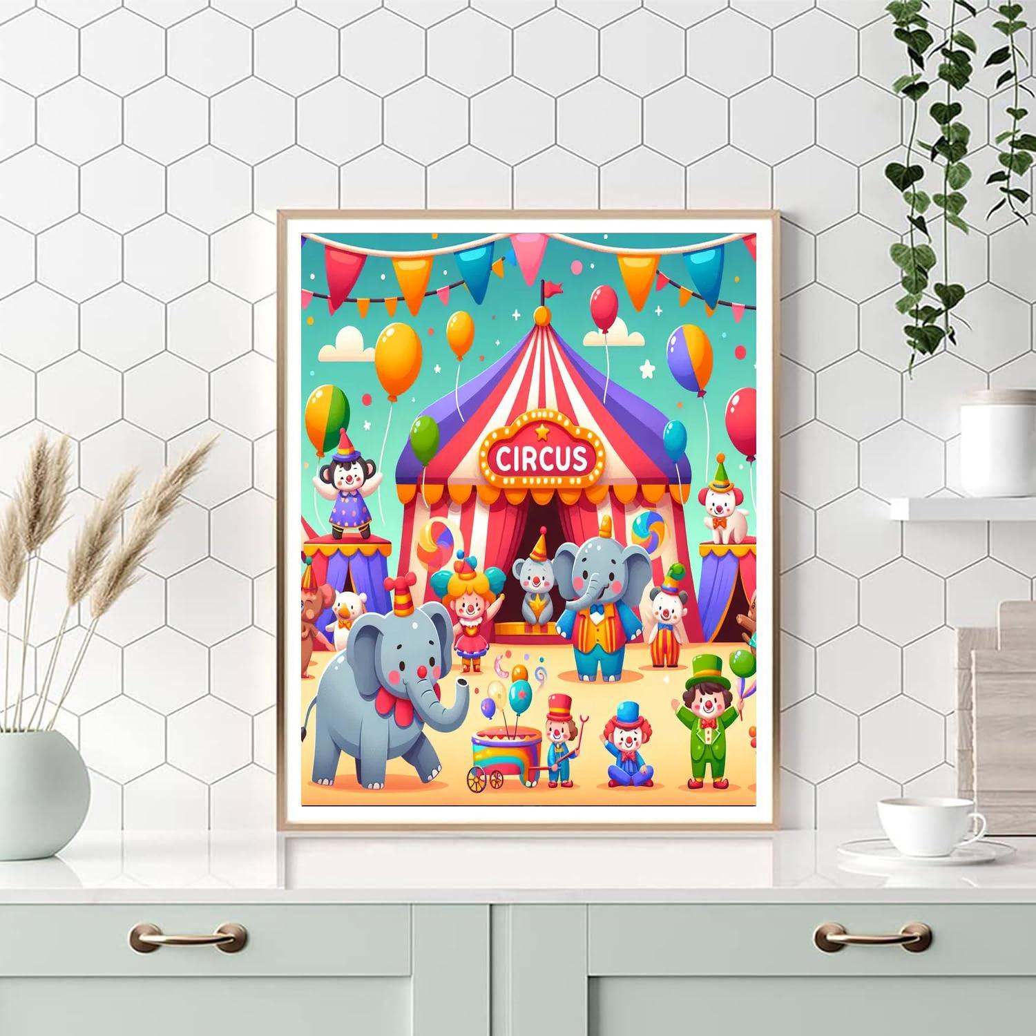 Merry Circus Spectacle Paint By Numbers Art