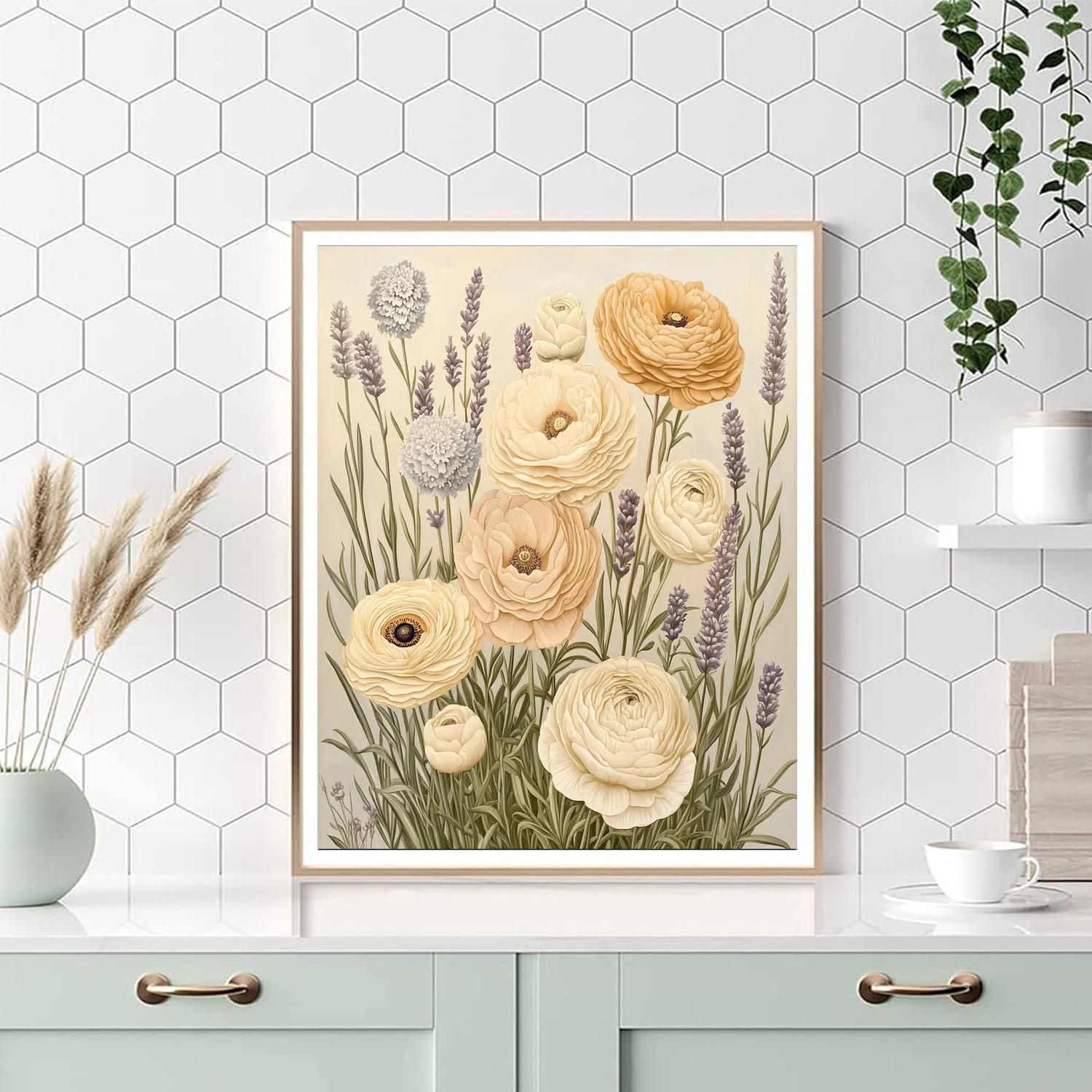 Leonardo Da Vinci Inspired Harmony In Petals  DIY Paint By Numbers