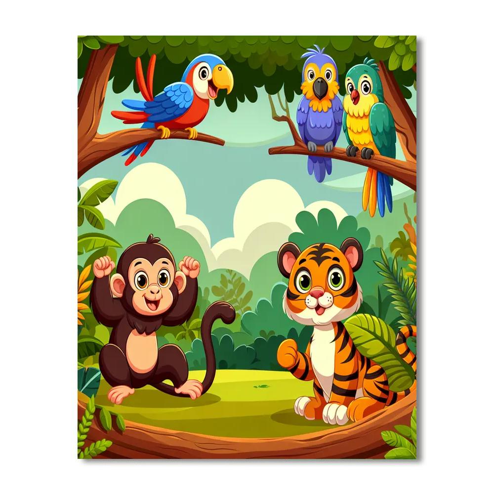 Charming Jungle Expedition Numbered Painting Kits
