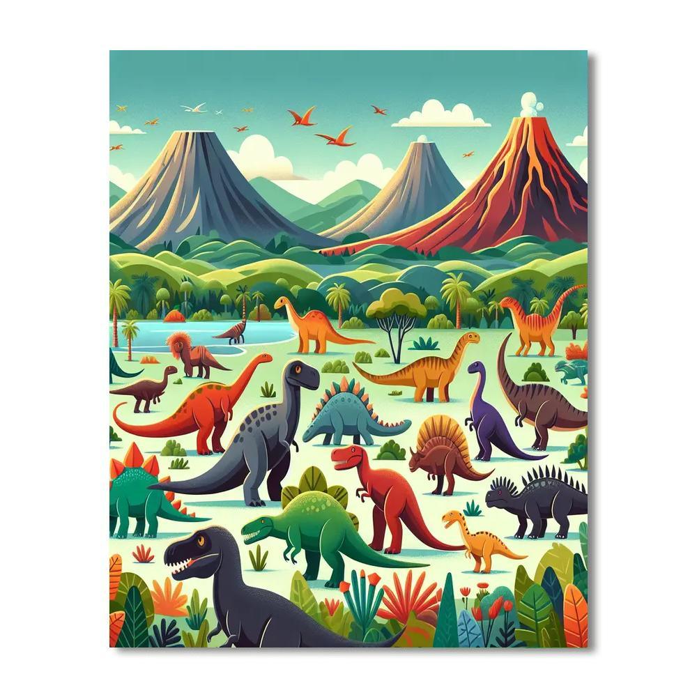 Gigantic Dino Discoveries Paint By Color