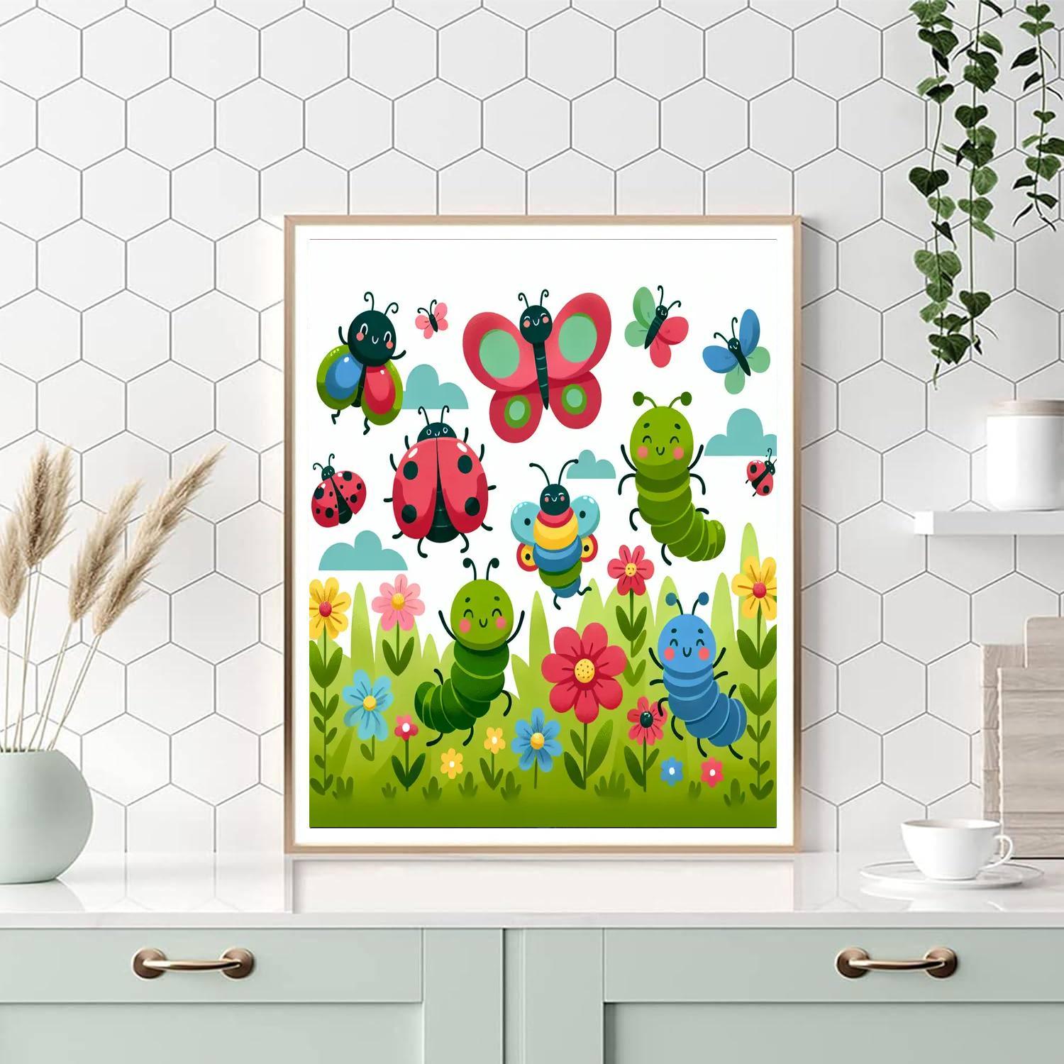 Playful Garden Bugs Numbered Painting Kits