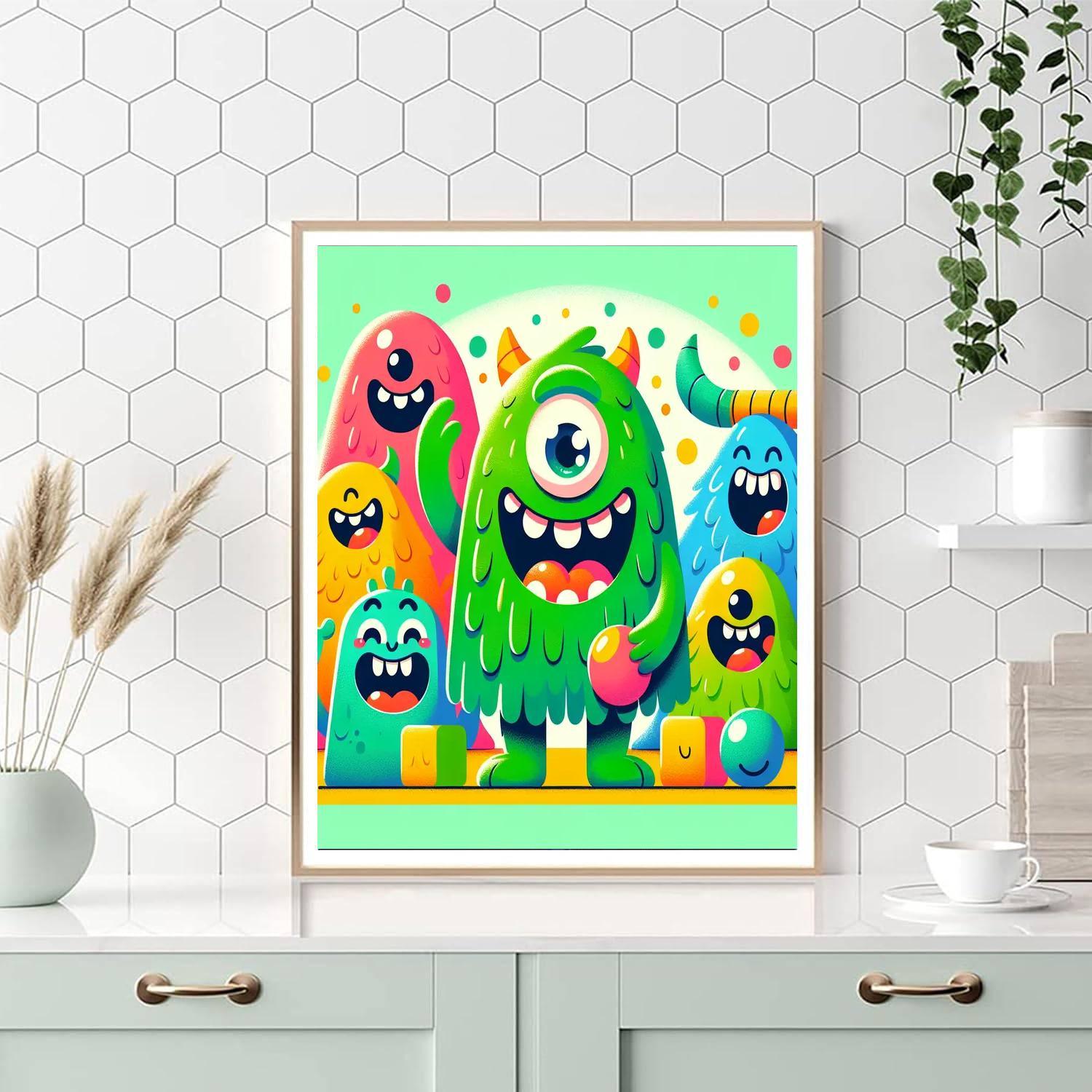 Friendly Monster Land Numbered Painting Kits