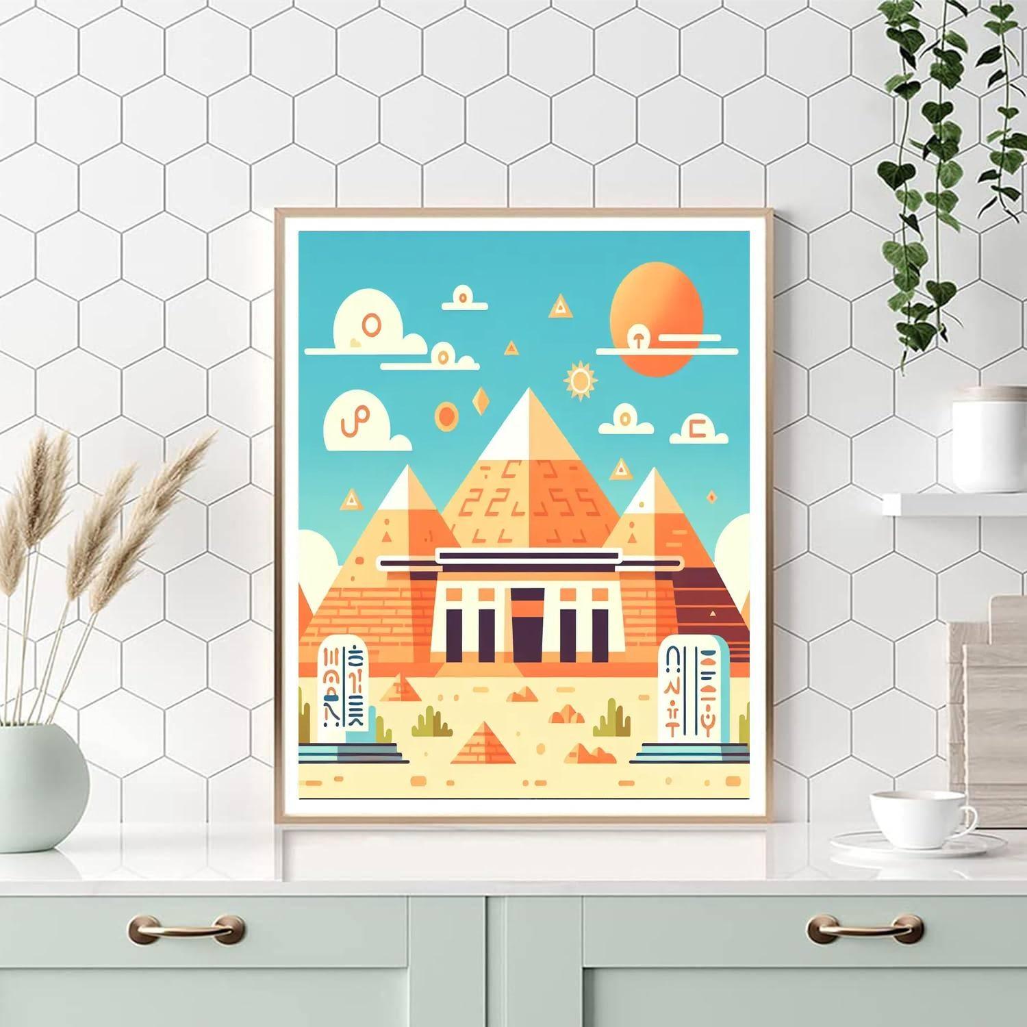 Ancient Egyptian Hieroglyphic Scene Paint By Number