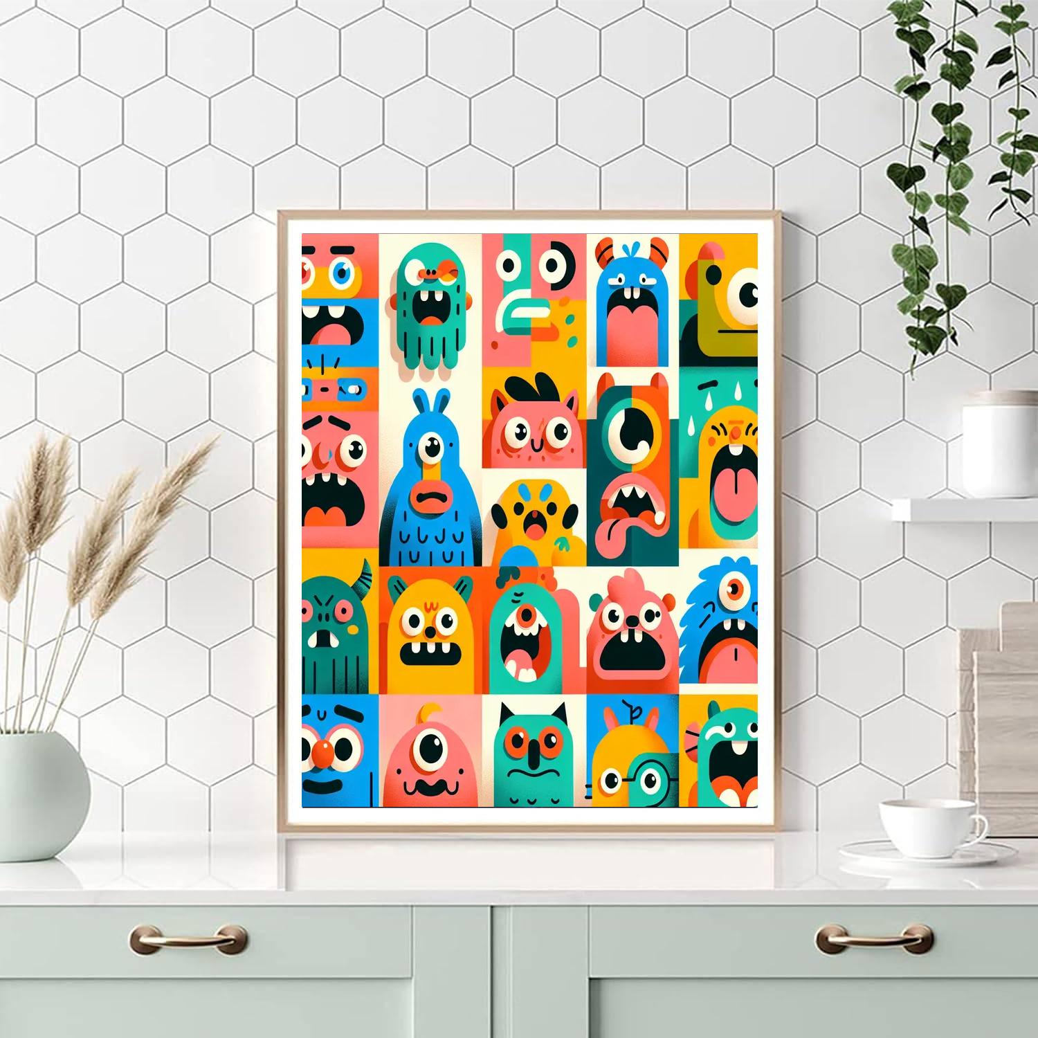 Funny Faces Number Painting