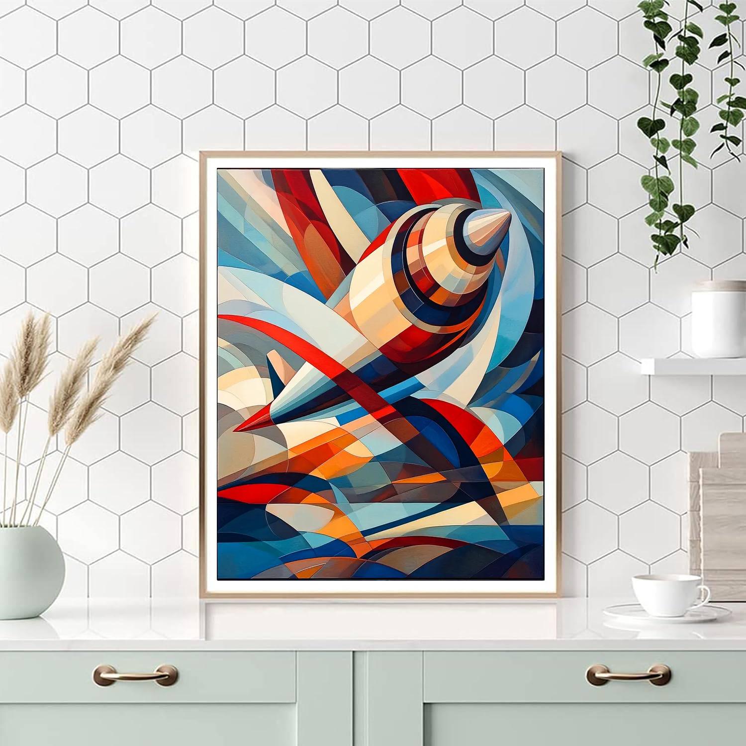 Giacomo Balla Inspired Aviation In Abstract Motion  Paint By Numbers