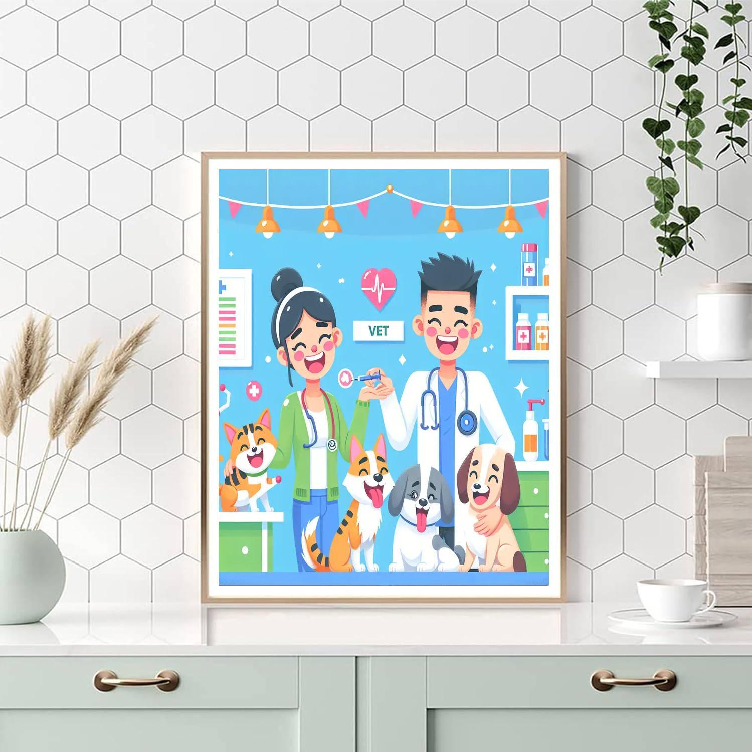 Friendly Animal Hospital Paint By Number