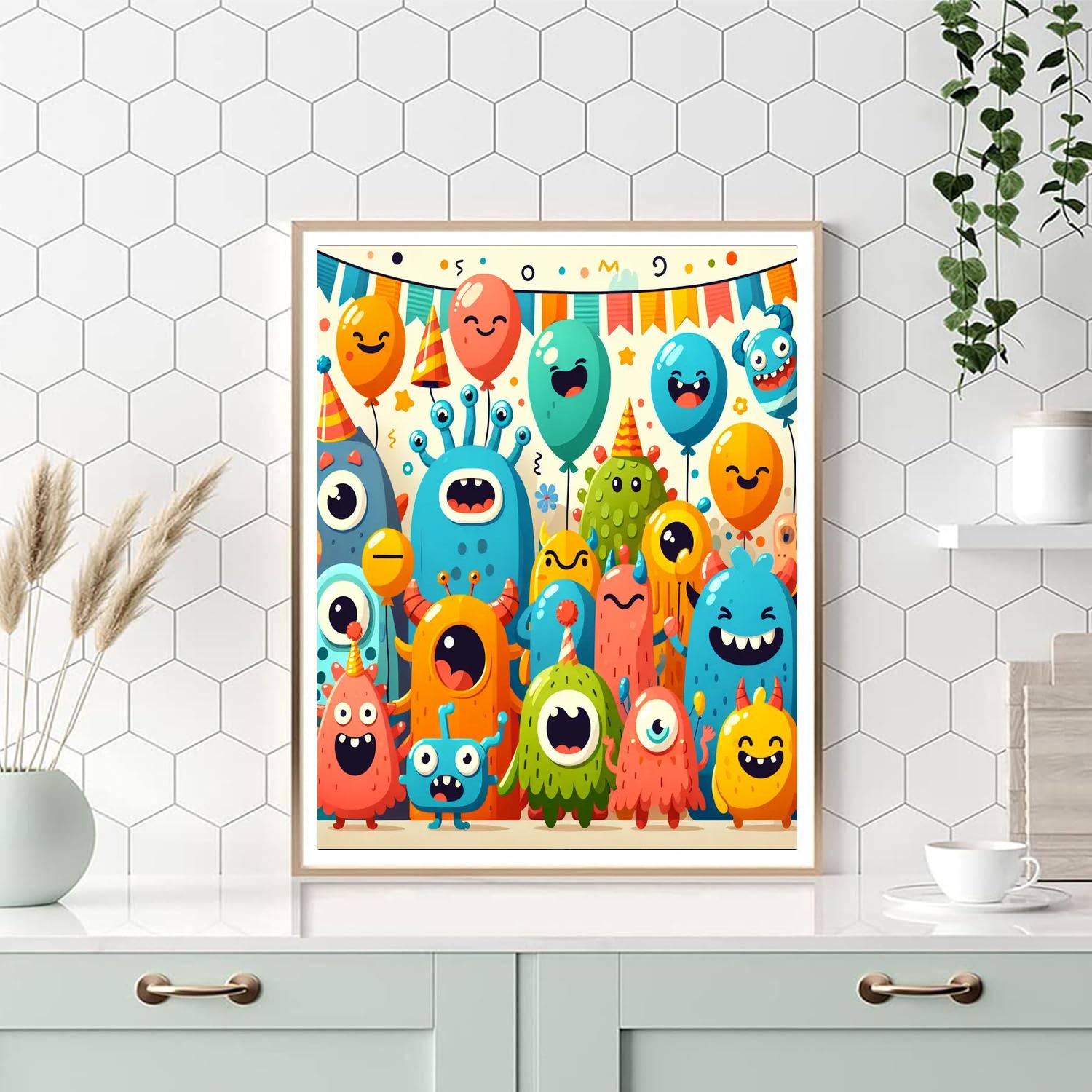 Friendly Monsters Parade Paint By Number