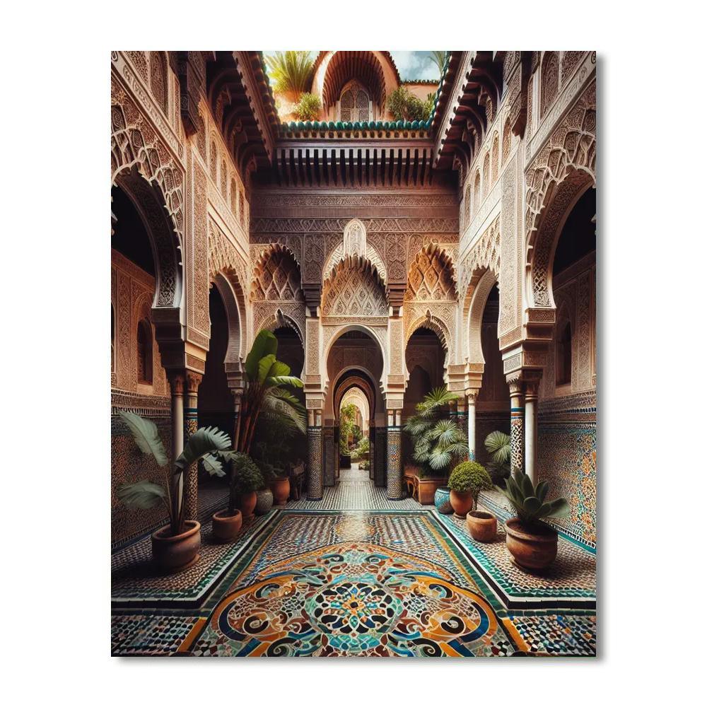 Elegant Moroccan Courtyard Paint By Numbers Kits