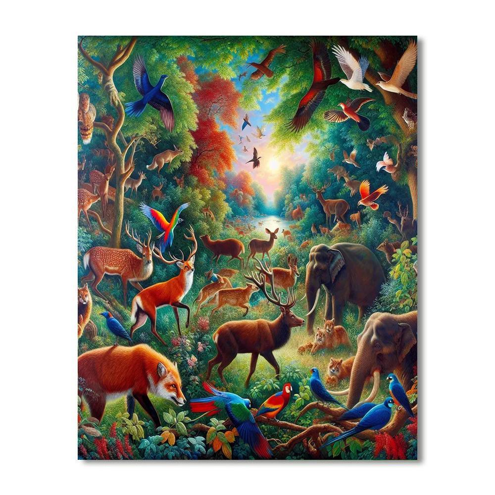 Vivid Wildlife Symphony Paint By Numbers