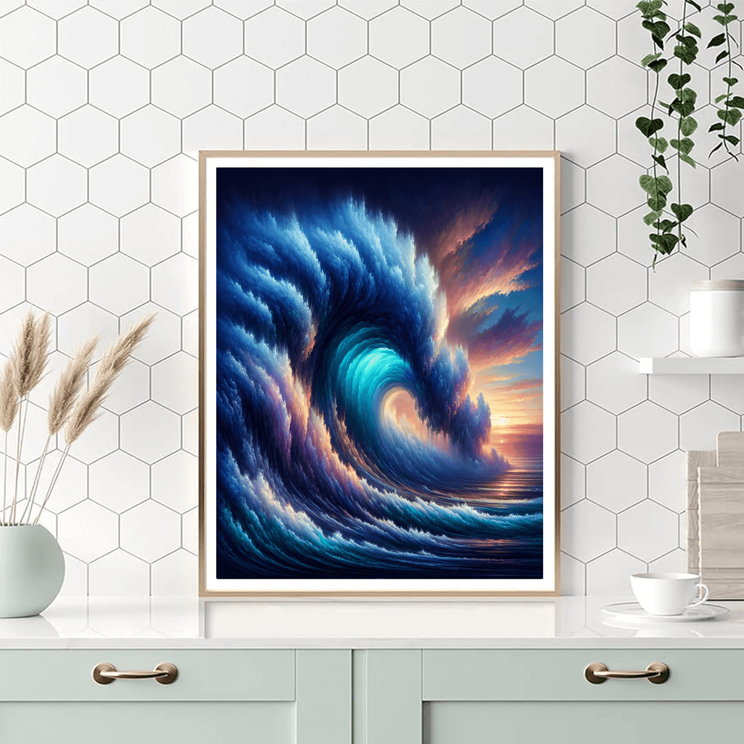 Mystical Ocean Wave Painting Number Kit