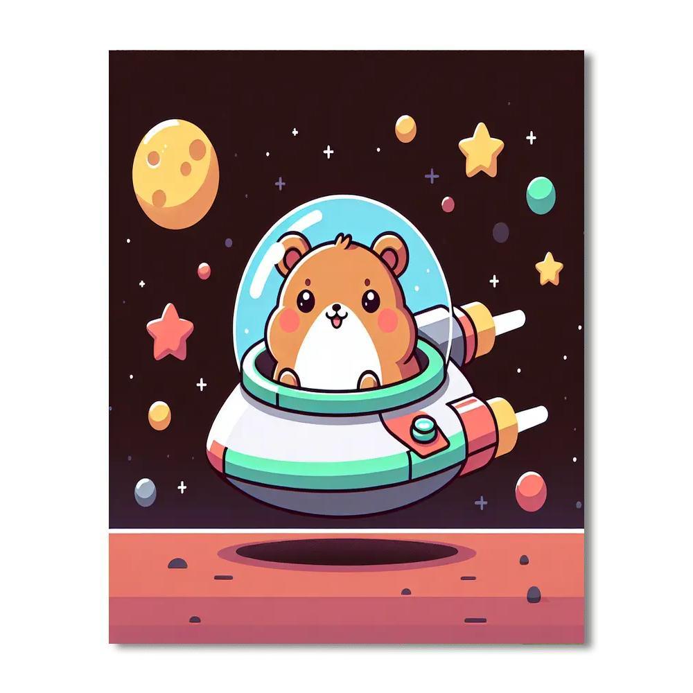 Galactic Hamster Quest Number Painting