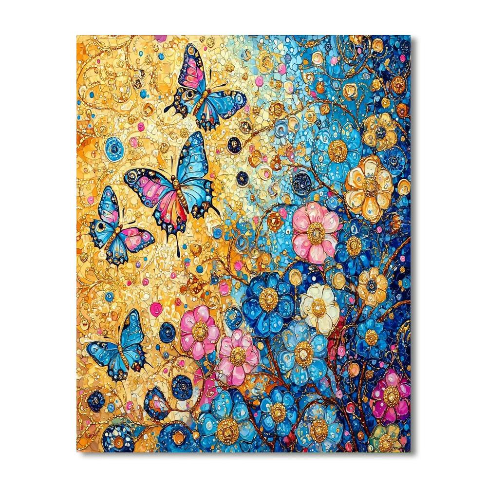 Gustav Klimt Inspired Elegant Butterflies  Numbered Painting Kits