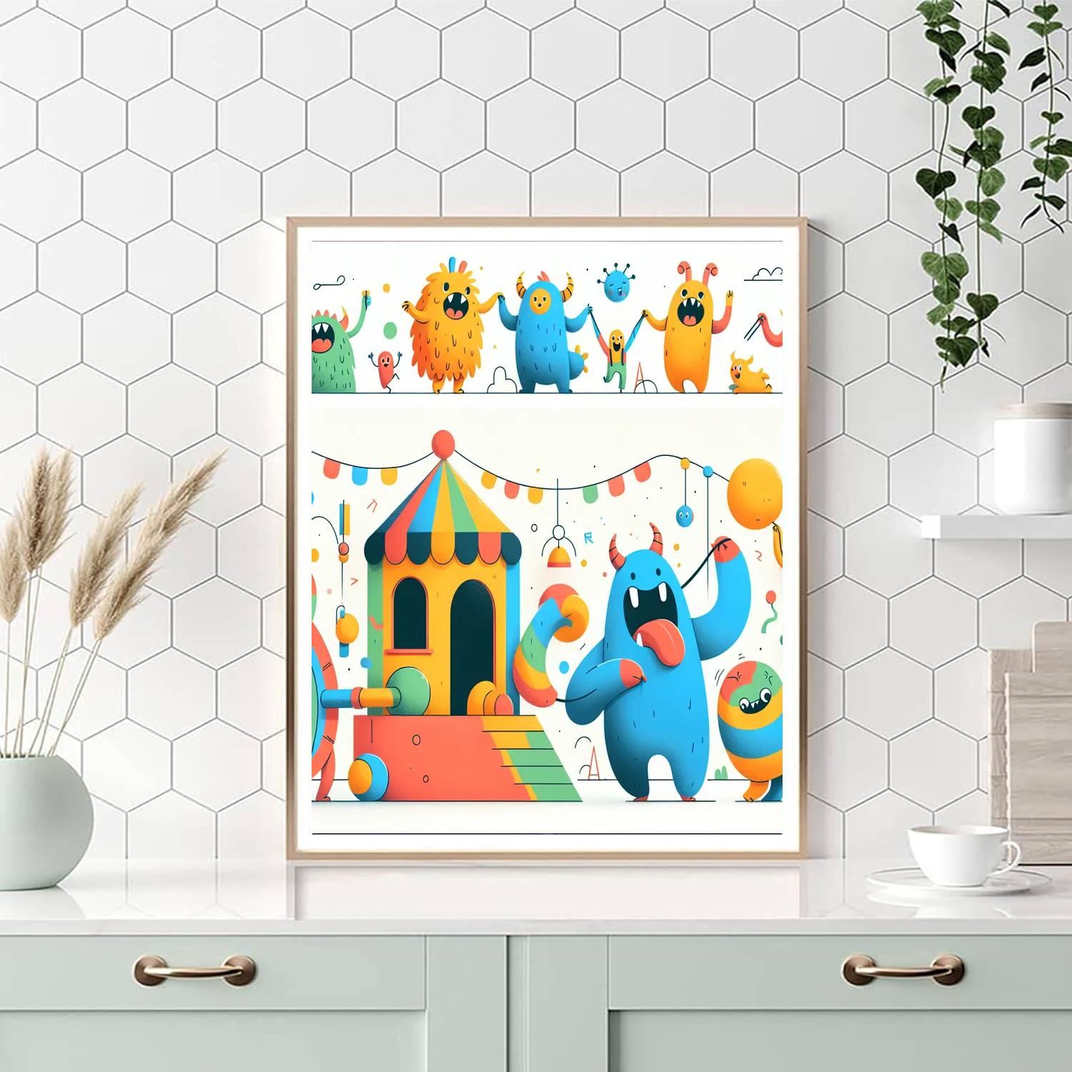 Monster Mania Funhouse Painting Number Kit