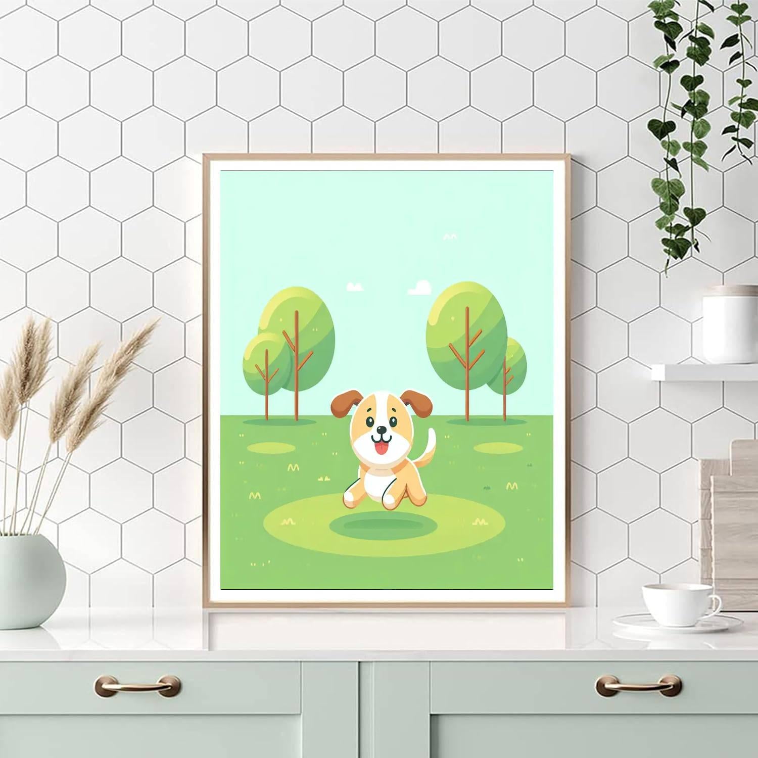 Joyful Puppy Park Romp Paint By Color