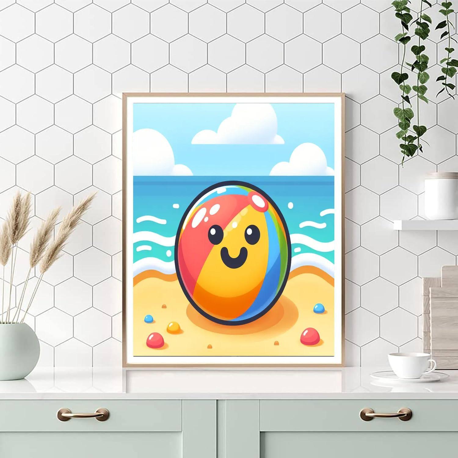 Jolly Beach Ball Paint By Numbers Art