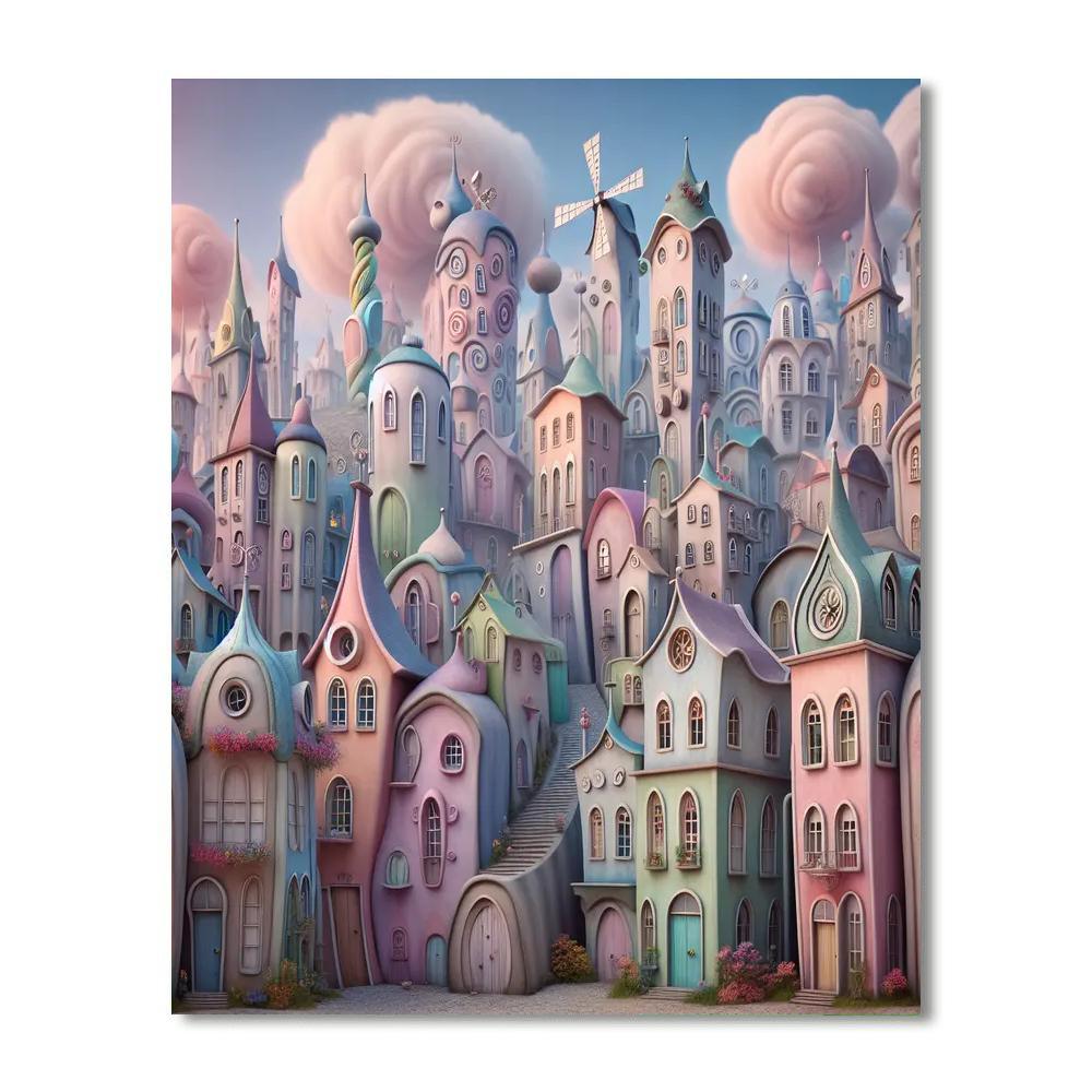 Dreamy Pastel Cityscape Paint By Number