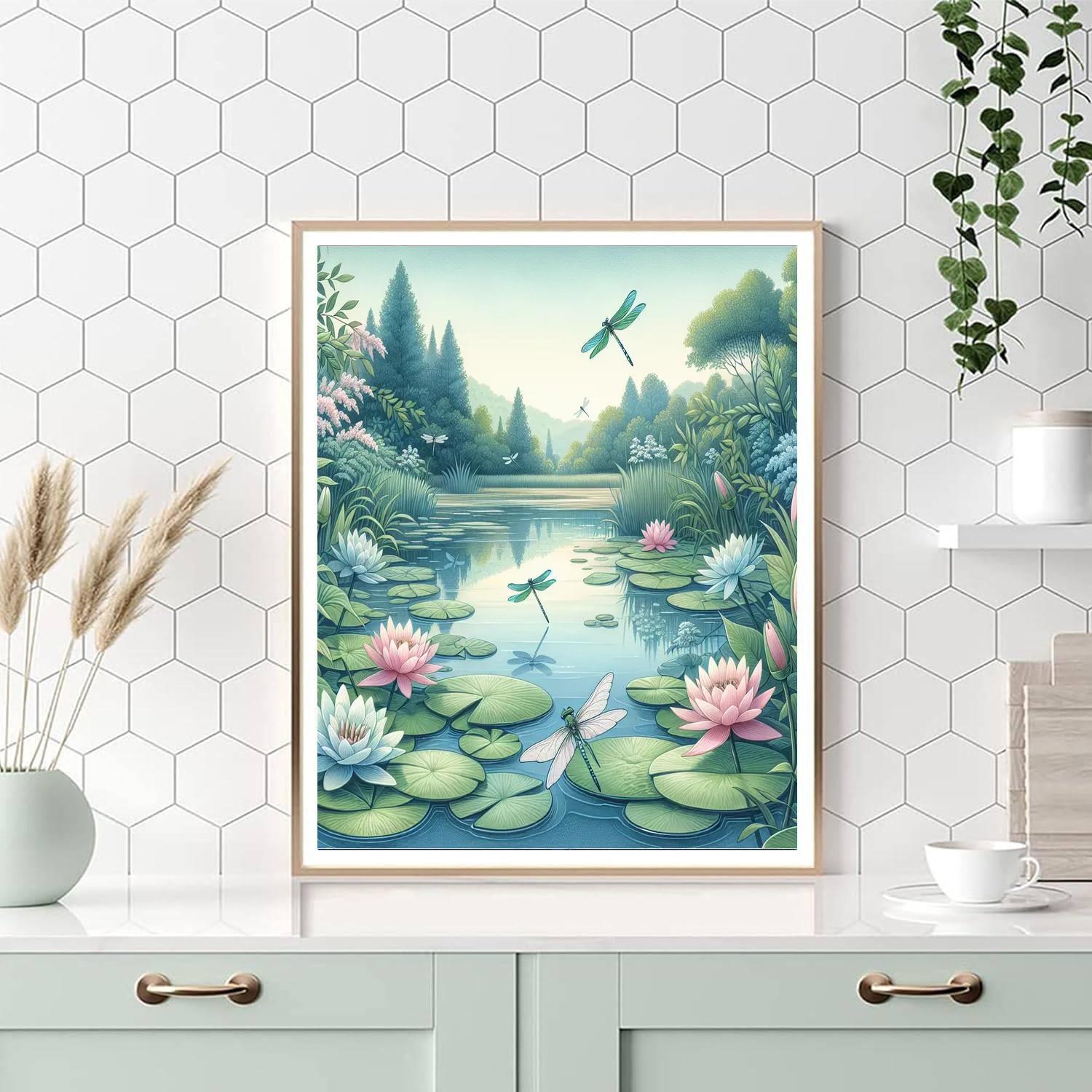 Mysterious Dragonfly Pond Paint By Numbers