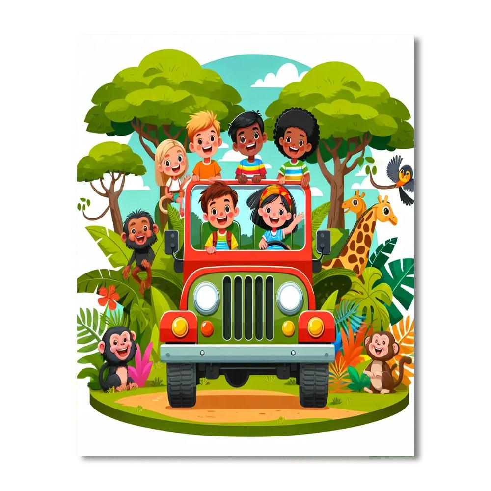 Jungle Explorer Safari Adventure Painting Number Kit