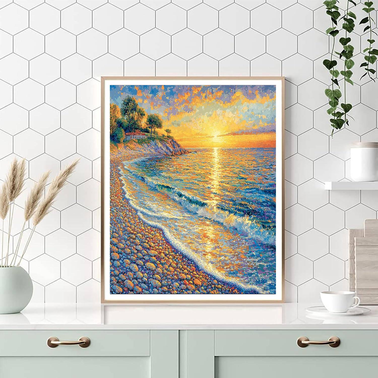 Georges Seurat Inspired Serene Coastal Vistas  Numbered Painting Kits