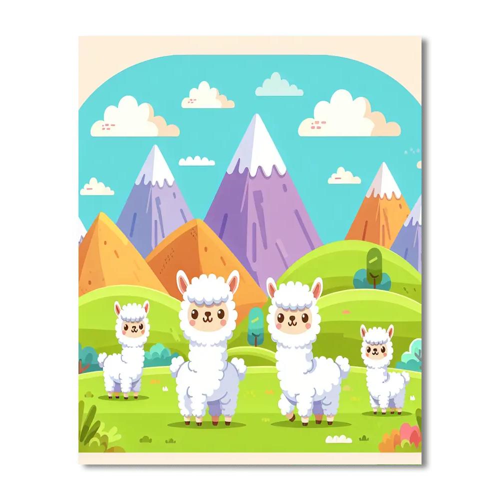 Artistic Alpaca Antics Paint By Numbers Art