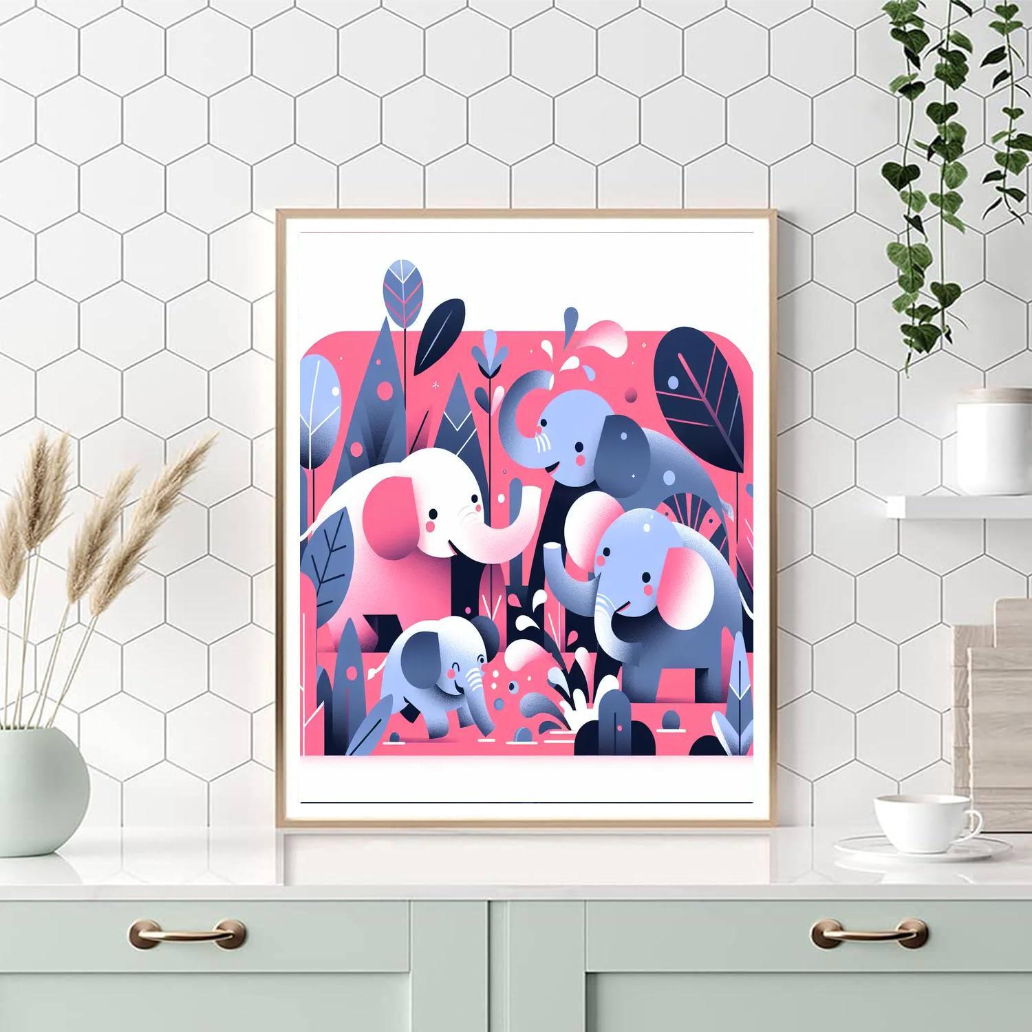 Adventure Elephants Numbered Painting Kits