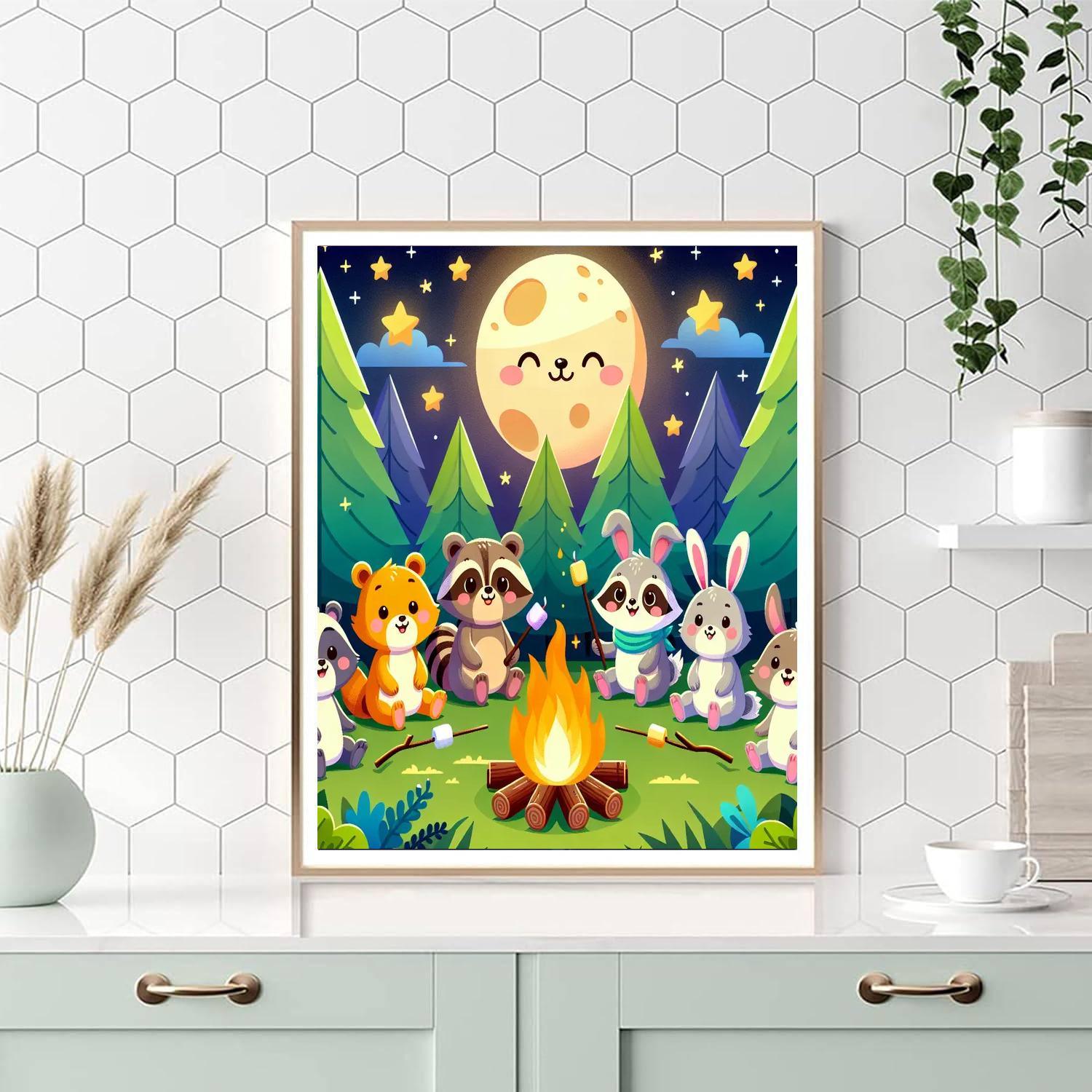 Adventurous Animal Campers Number Painting