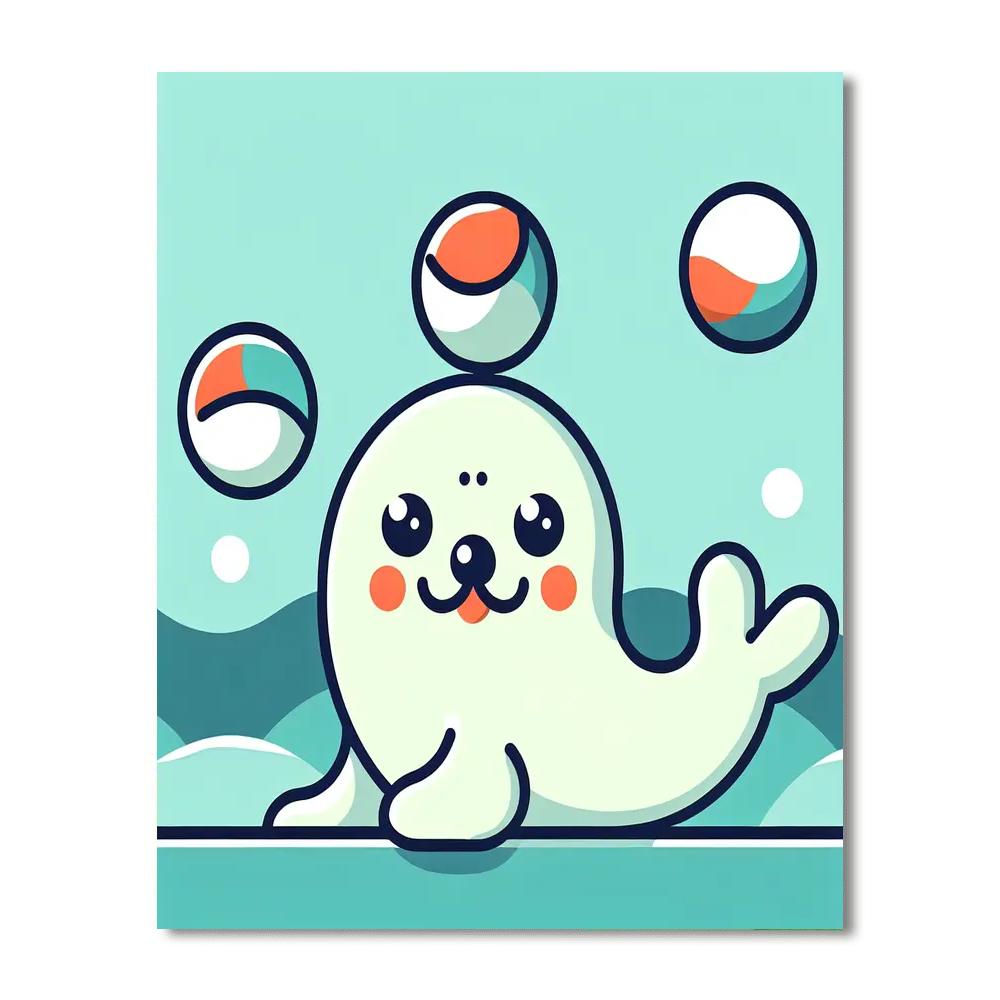 Juggling Seal Number Painting