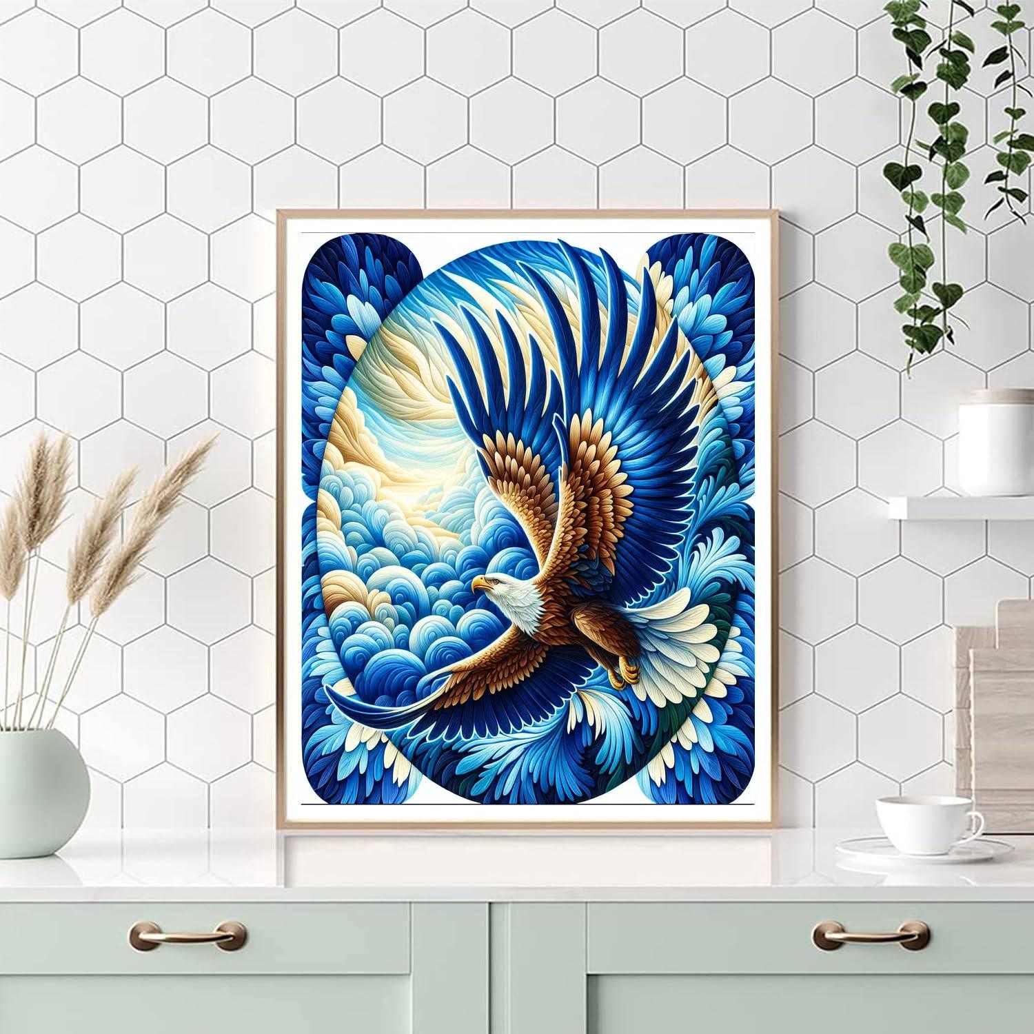 Majestic Eagles Soaring Painting Number Kit