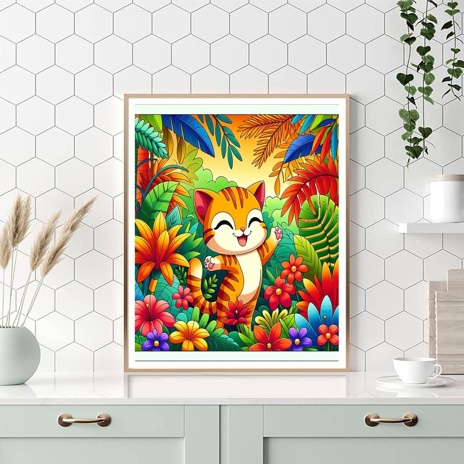 Joyful Jungle Cat DIY Paint By Numbers