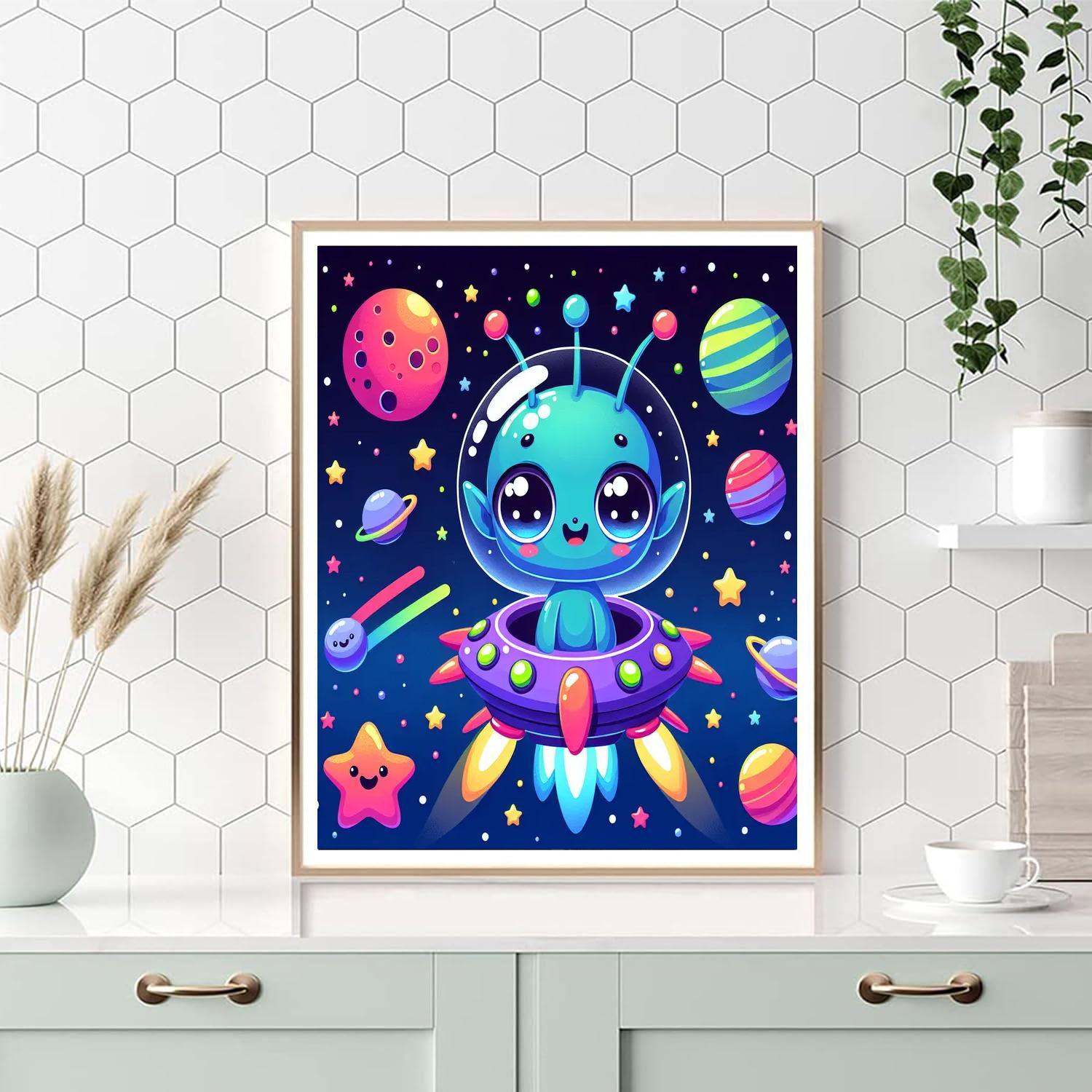 Exploring Space With Aliens Paint By Number