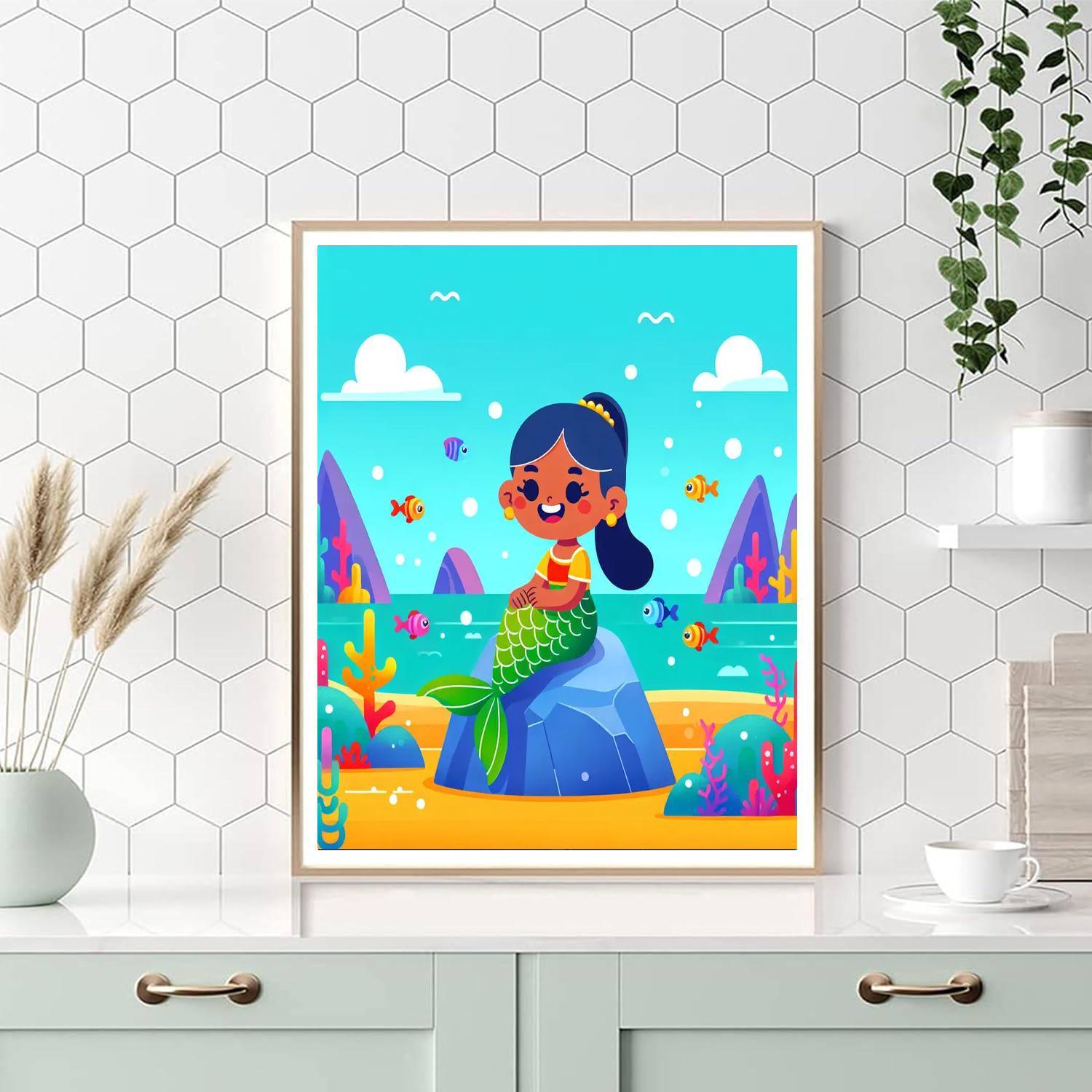 Friendly Mermaid Lagoon Painting By Numbers Kit