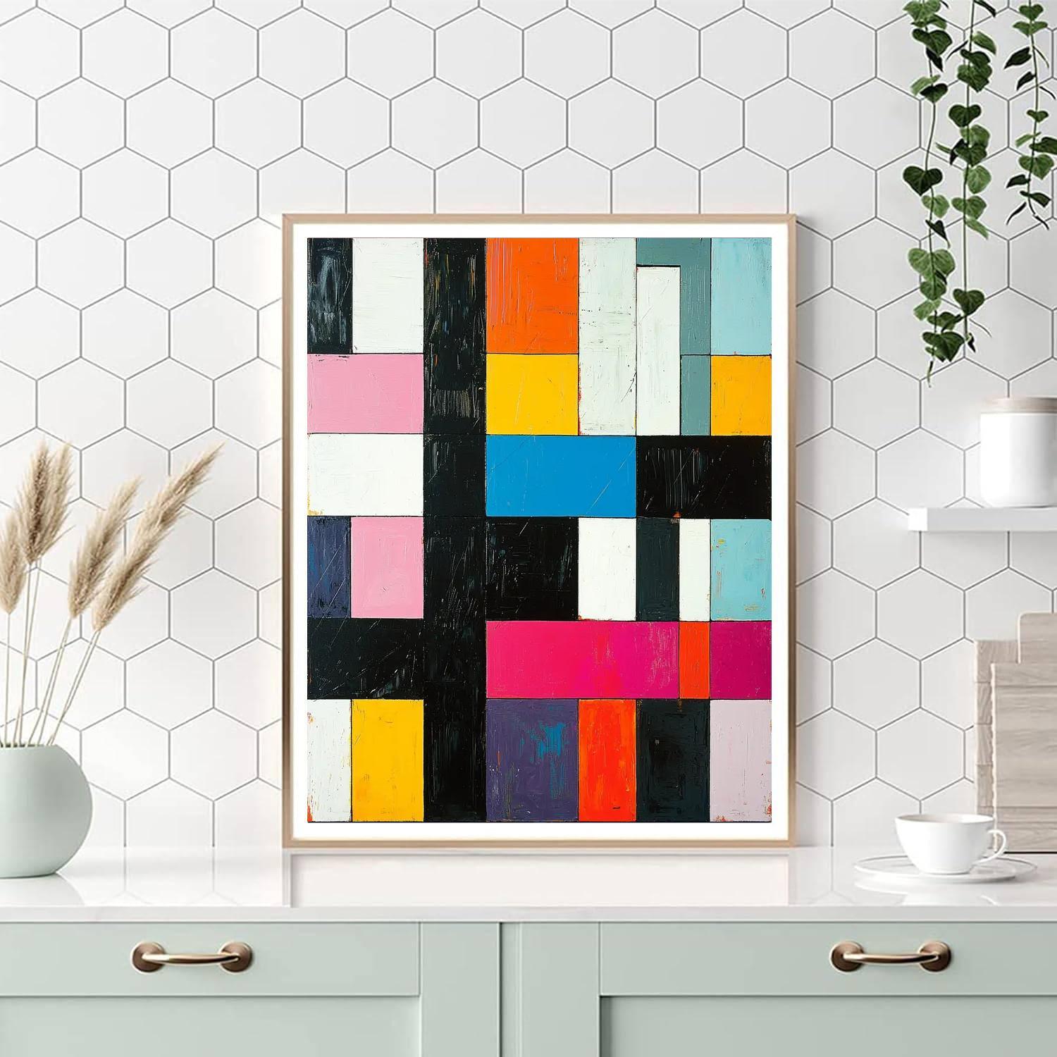 Kazimir Malevich Inspired Symphony Of Geometry  Number Painting