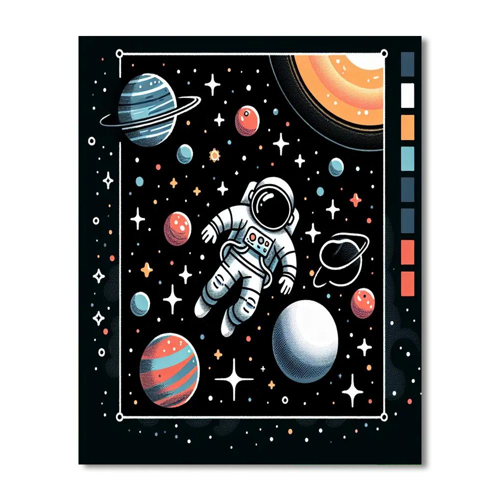 Astronaut's Adventure Painting Number Kit