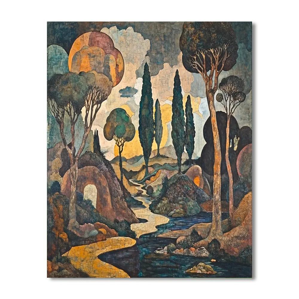 Max Ernst Inspired Ernst's Surreal Wilderness  DIY Paint By Numbers