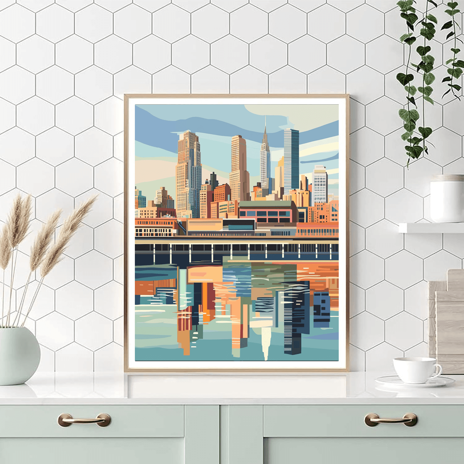 Ellsworth Kelly Inspired Inspired Modernist Industrial Horizon  Paint By Number