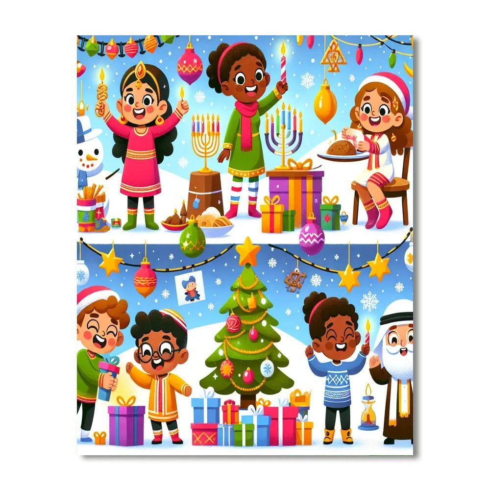 Joyful Holiday Adventures Paint By Numbers Art
