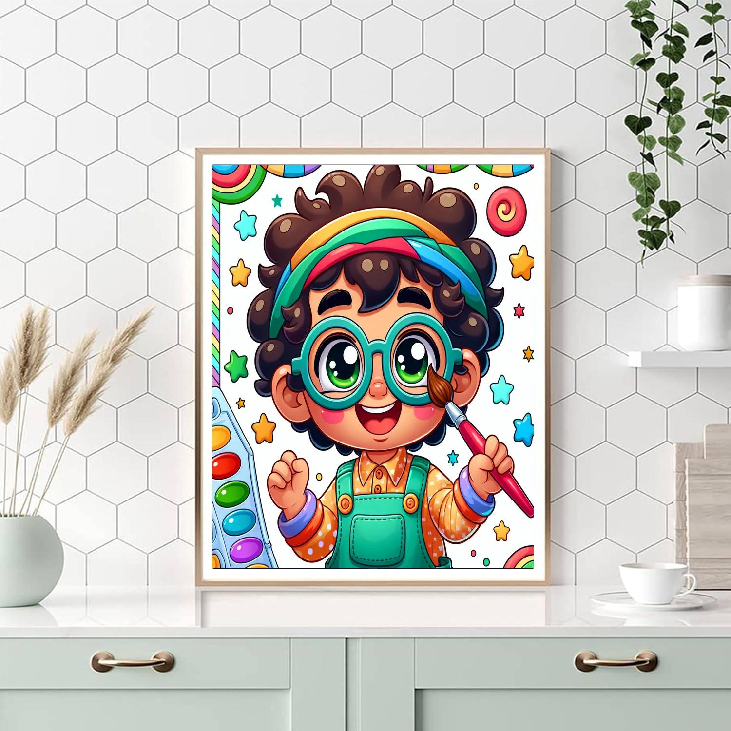 Curly Kiddo DIY Paint By Numbers