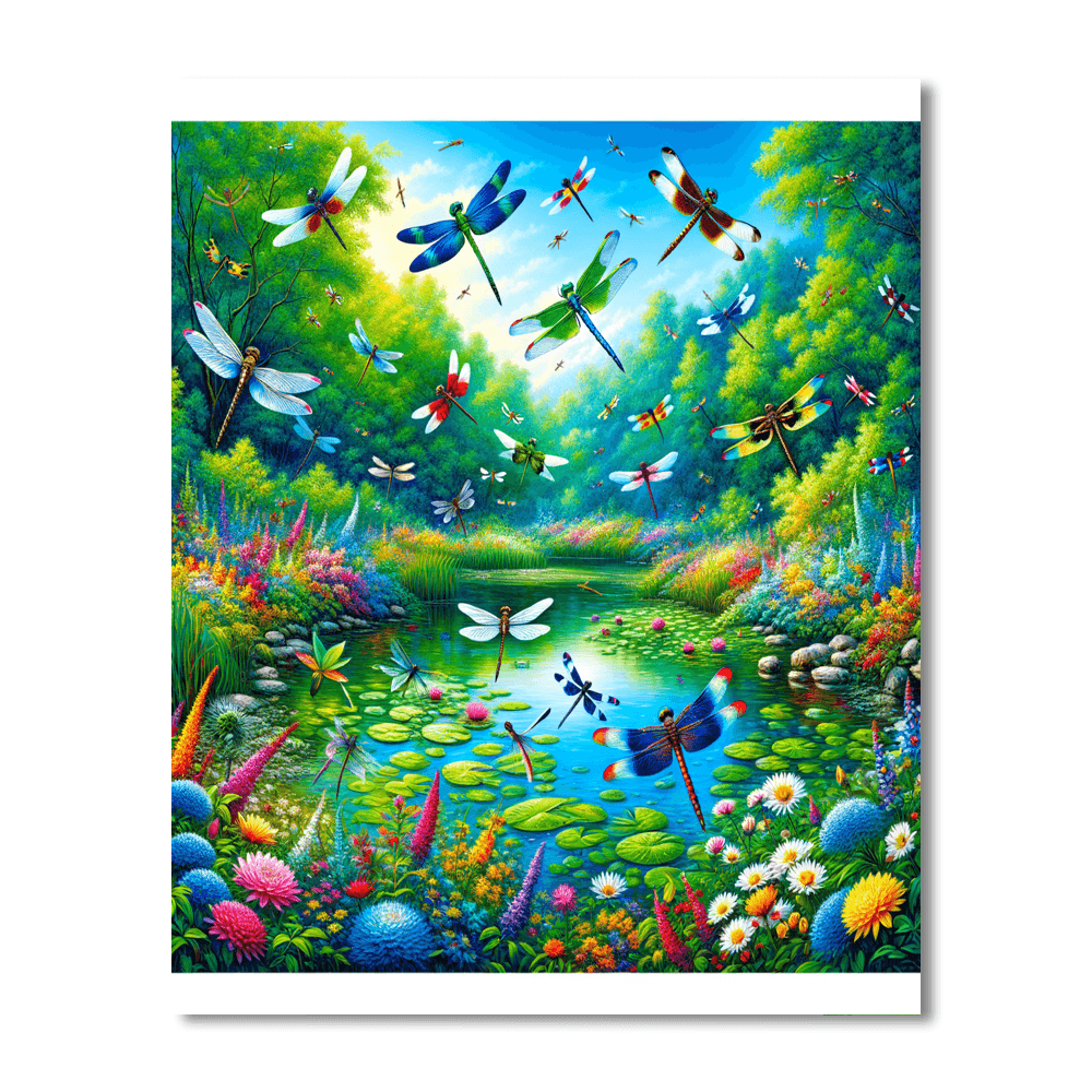 Magical Dragonfly Dance Paint By Color