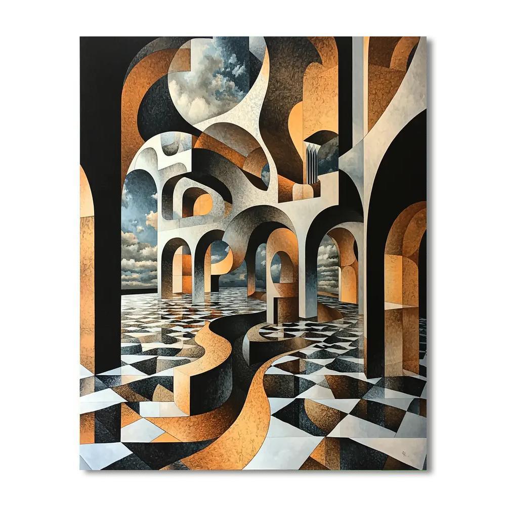 M.C. Escher Inspired Structural Infinity  Paint By Numbers Kits