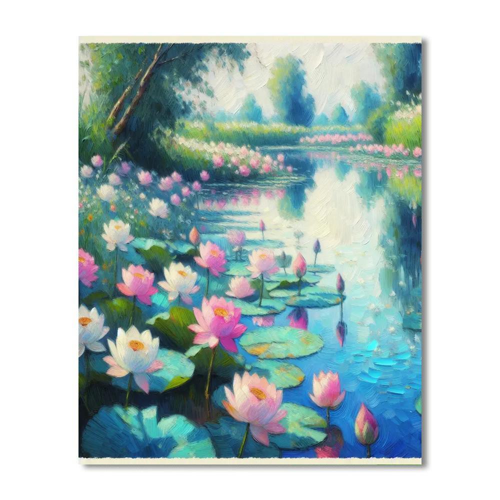 Serene Lotus Sanctuary Paint By Numbers
