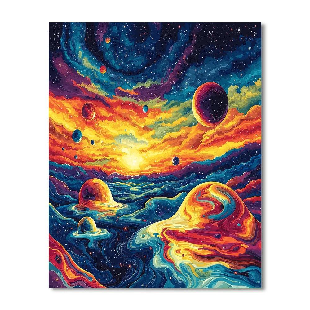 Salvador Dali Inspired Surreal Cosmic Exploration  Numbered Painting Kits