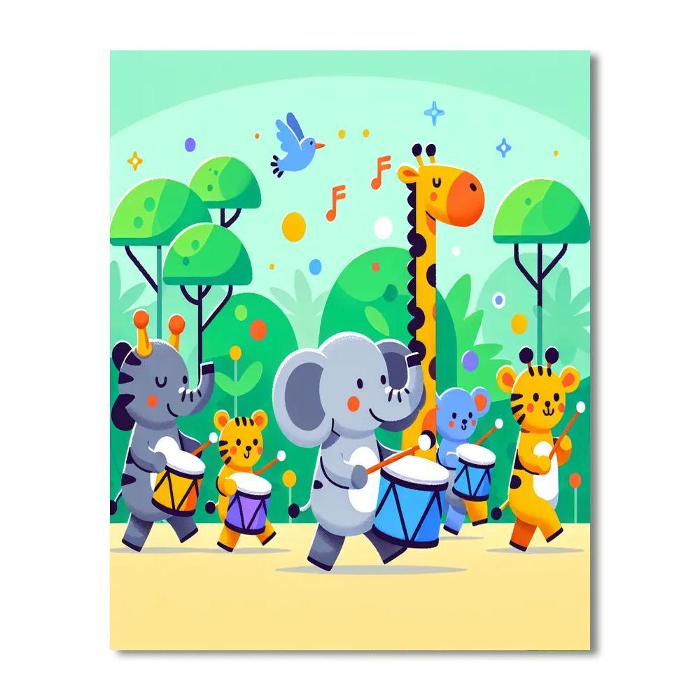 Jungle Animal Parade DIY Paint By Numbers