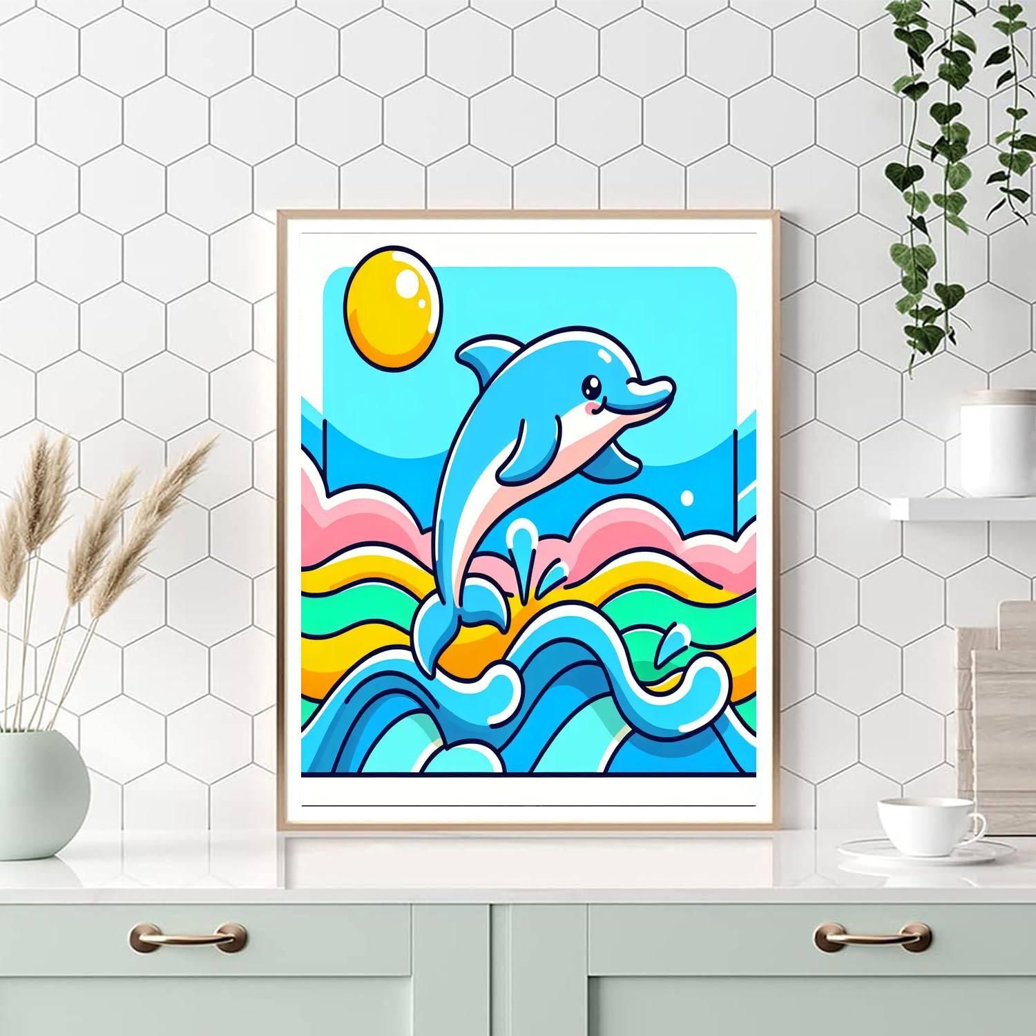 Smiling Dolphin Adventure Paint By Numbers Art