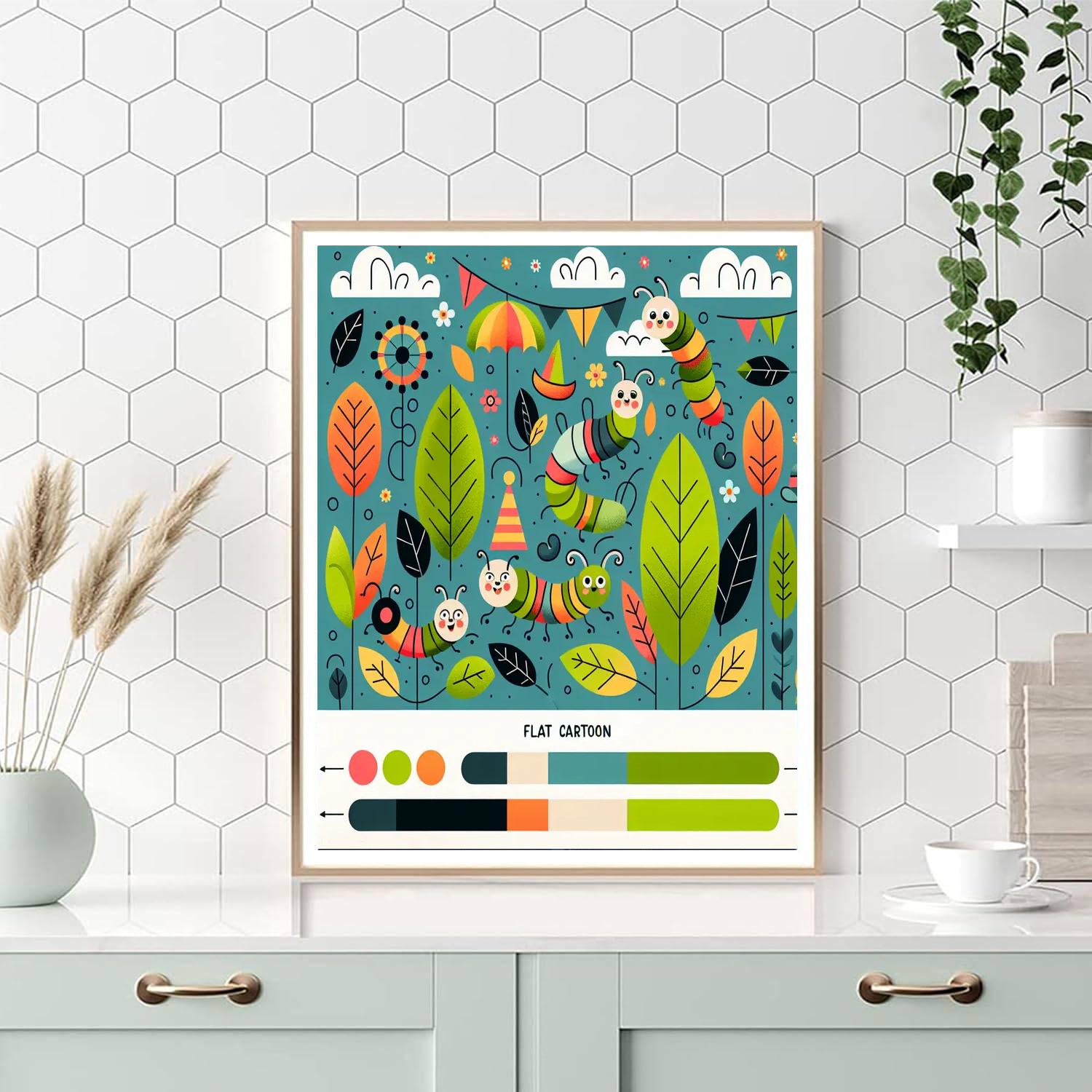 Colorful Caterpillar Carnival Painting By Numbers Kit