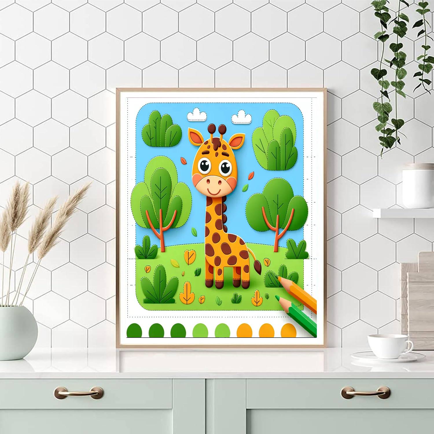 Silly Goofy Giraffe Paint By Numbers Art