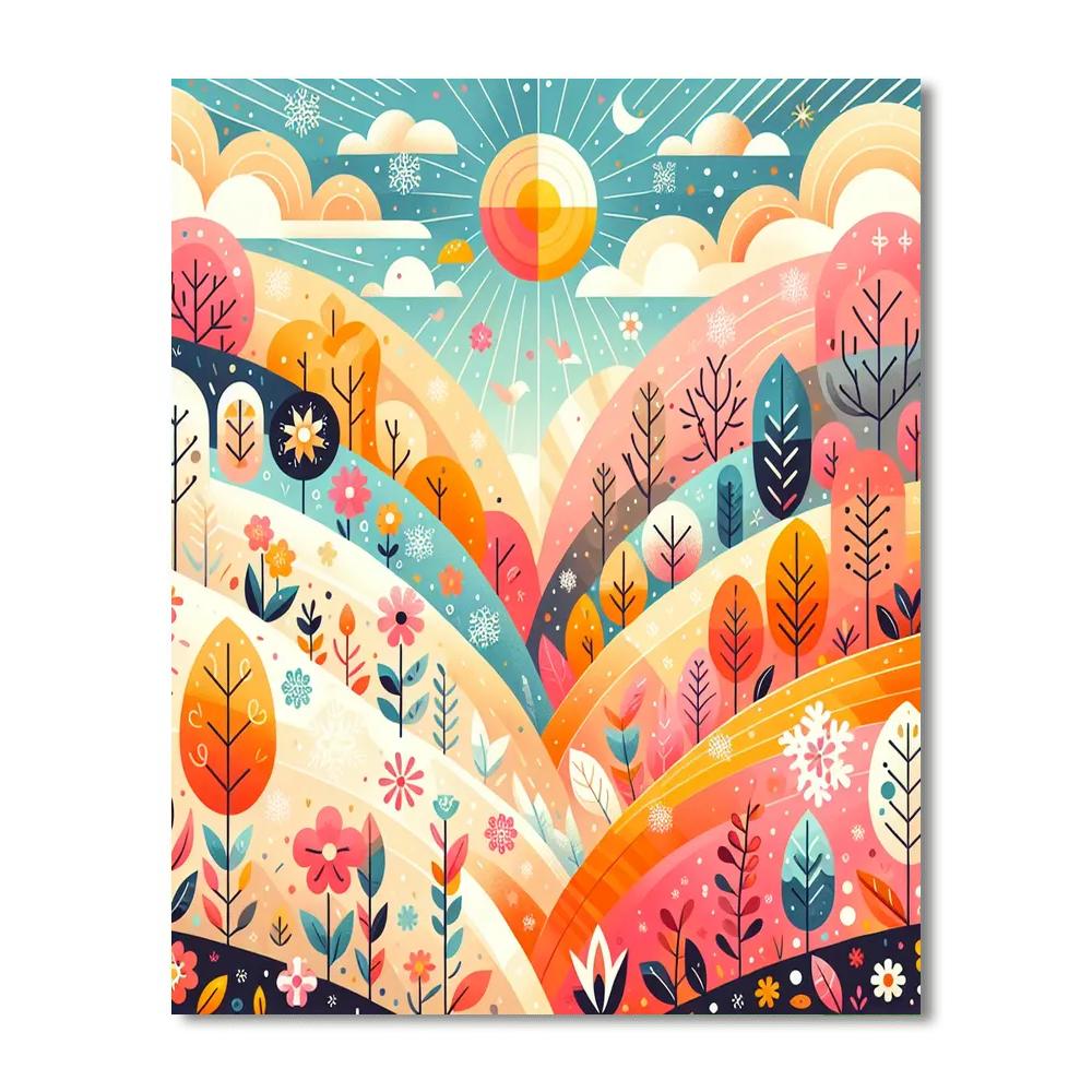 Joyful Celebration Of Seasons Painting By Numbers Kit