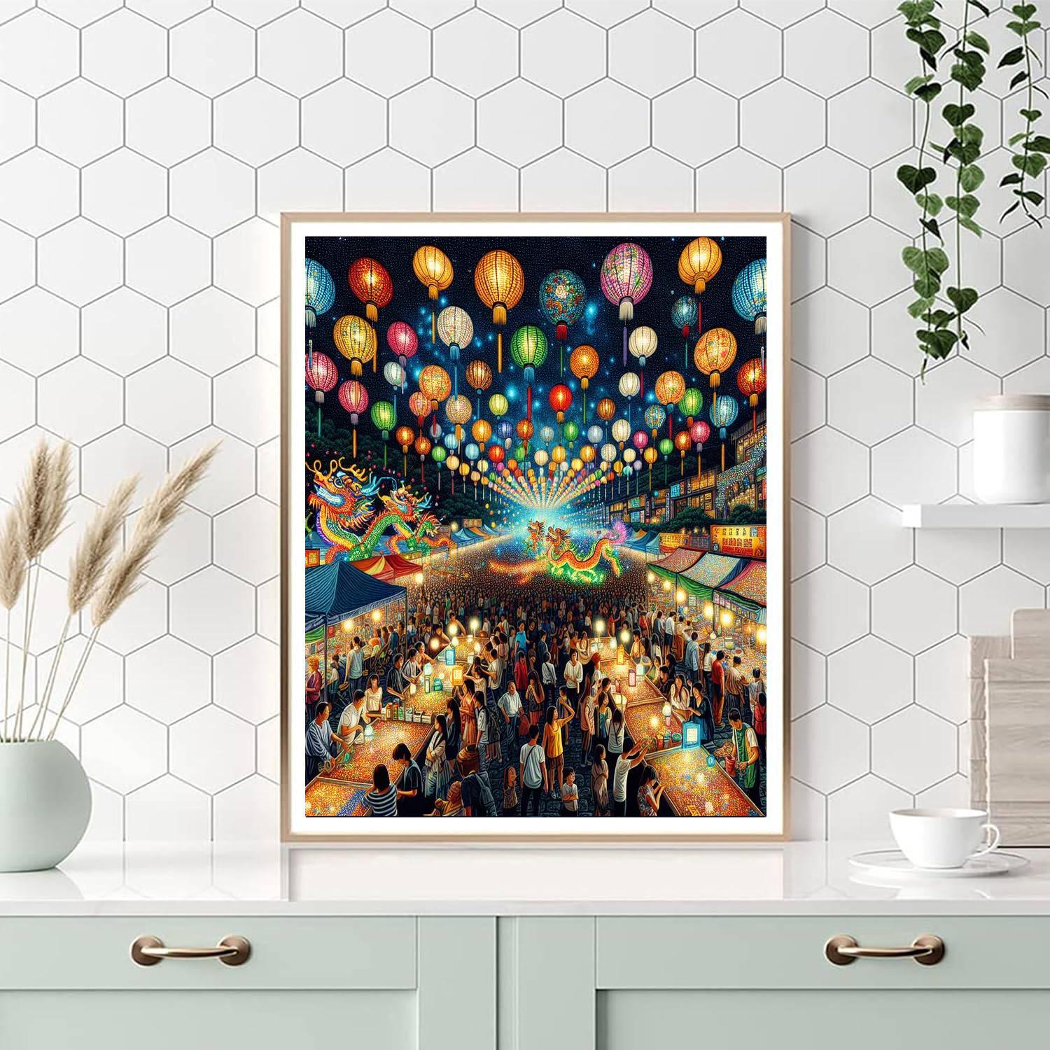 Lantern Festival - Taipei, Taiwan Painting Number Kit